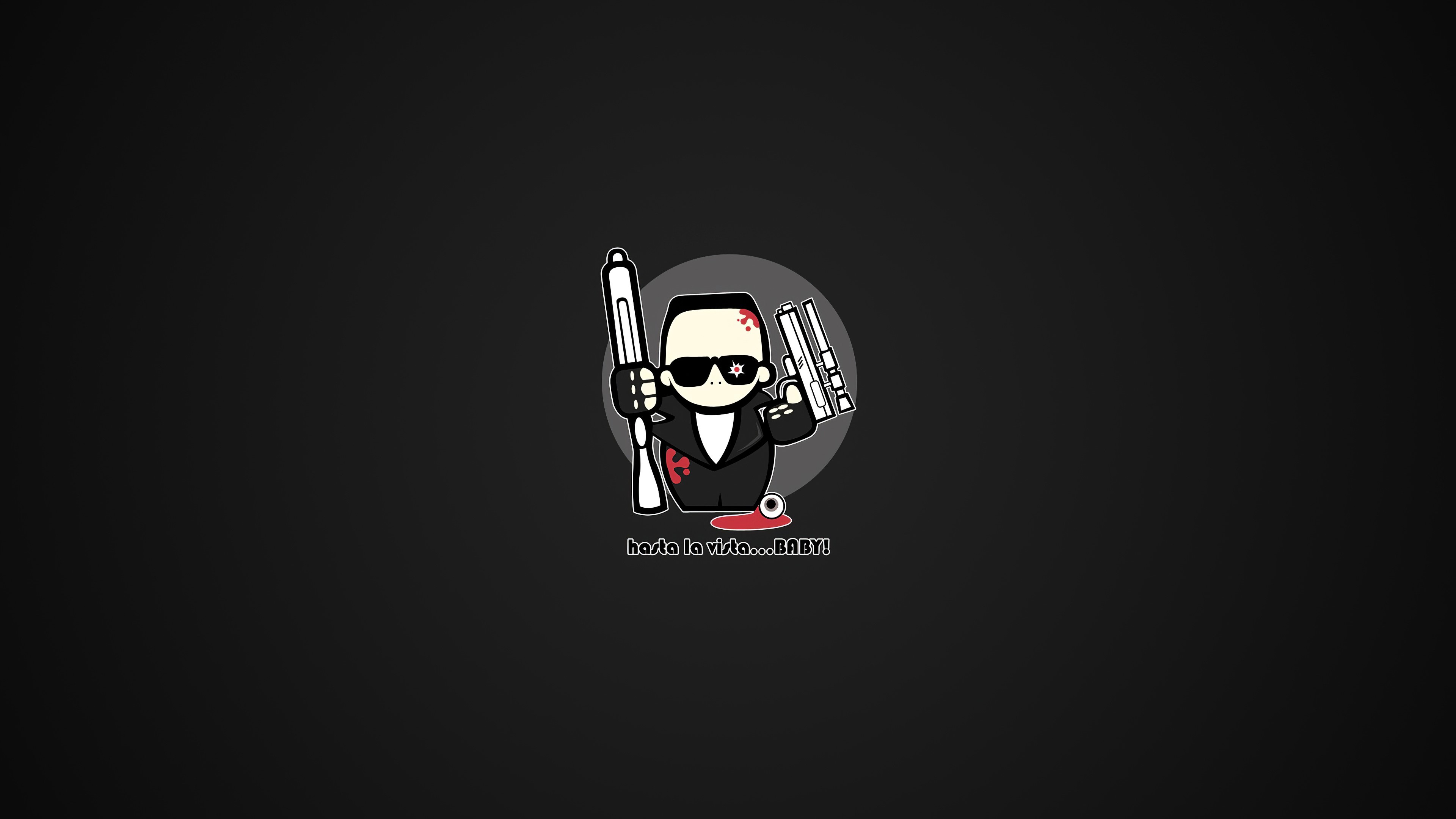 terminator, minimalism, minimalist, artist, artwork, digital art, hd, 4k, dark, black, HD Wallpaper