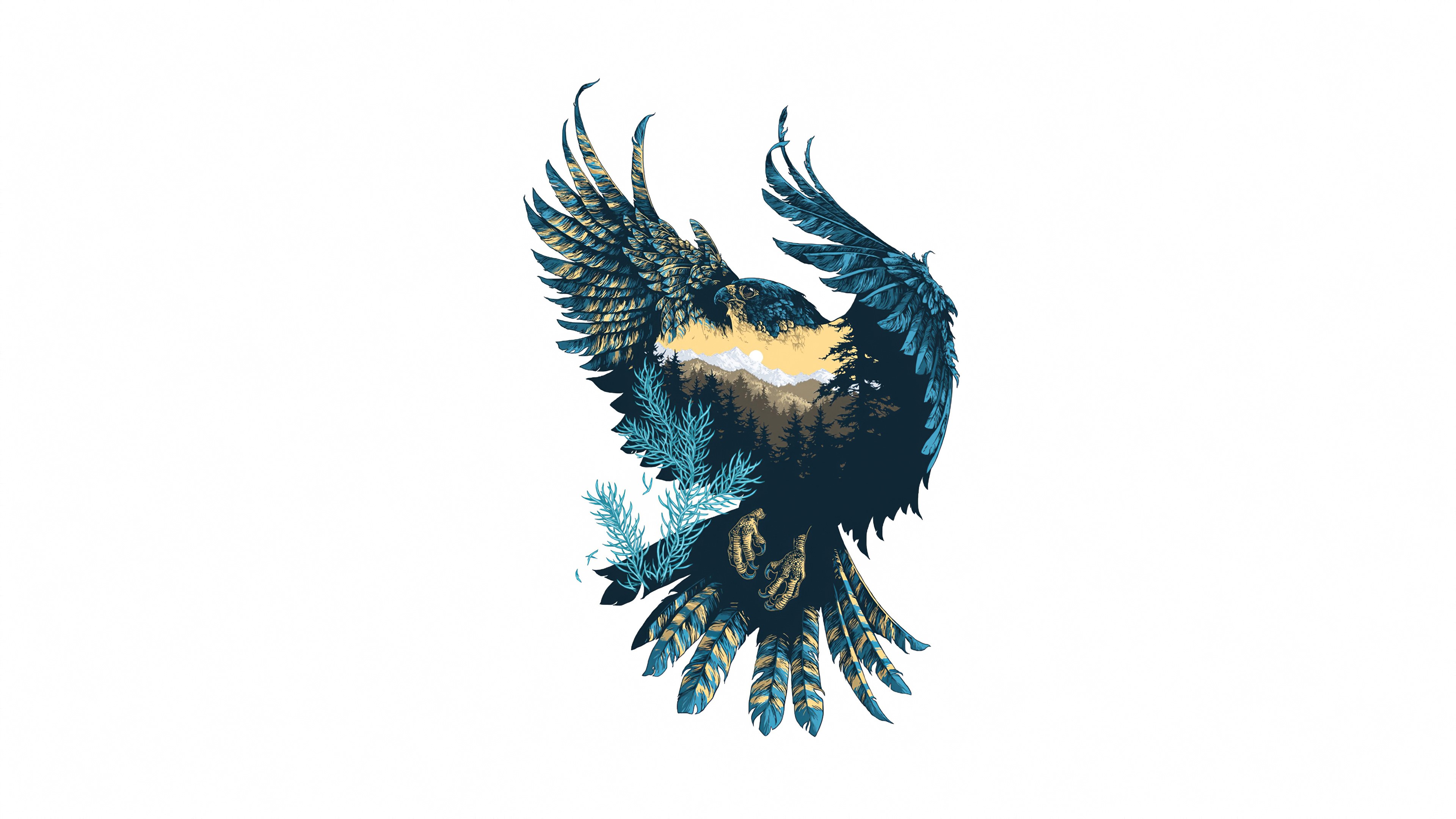 eagle, minimalism, minimalist, artist, artwork, digital art, hd, 4k, HD Wallpaper