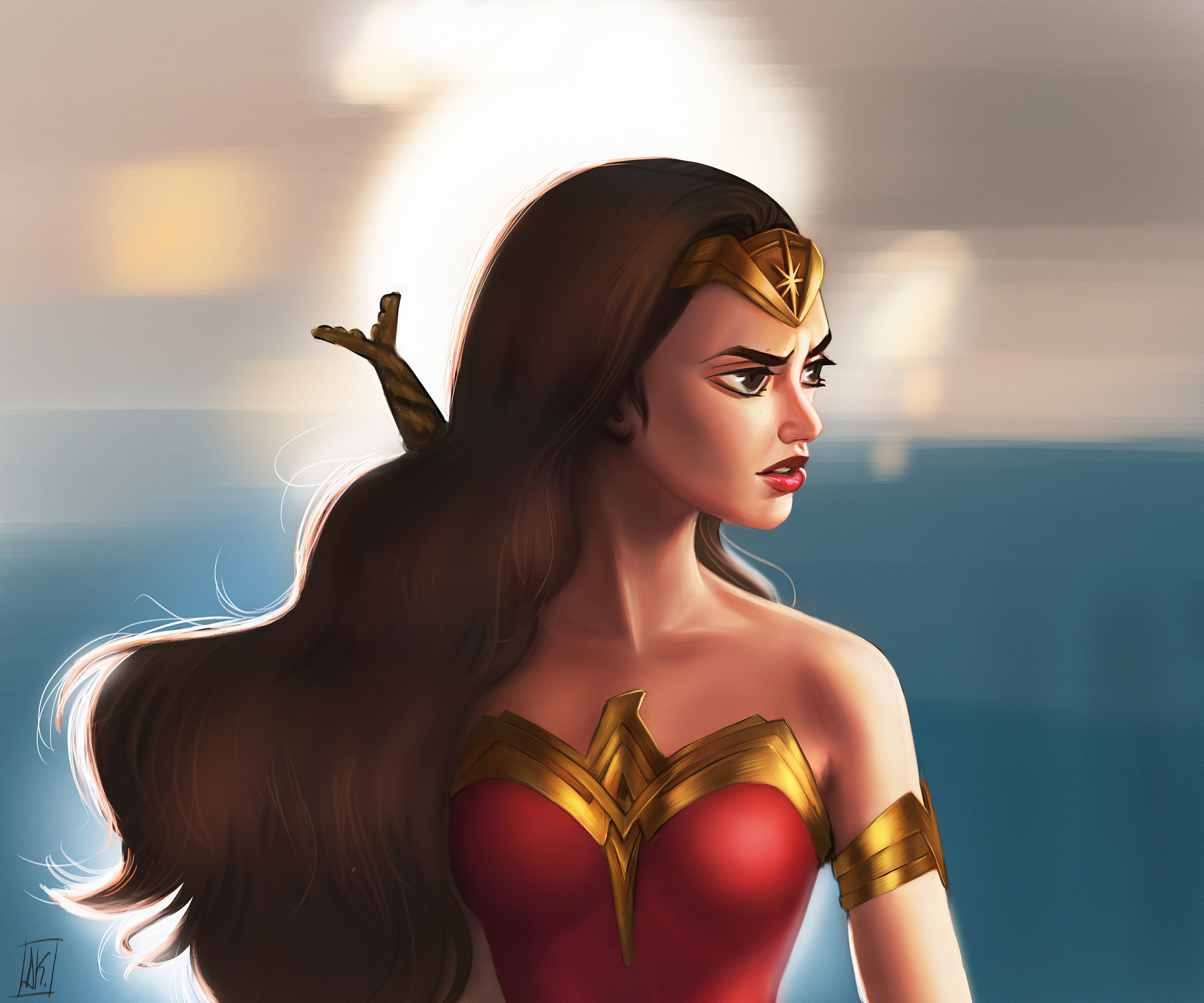 wonder woman, superheroes, artwork, artist, digital art, hd, 4k, artstation, HD Wallpaper