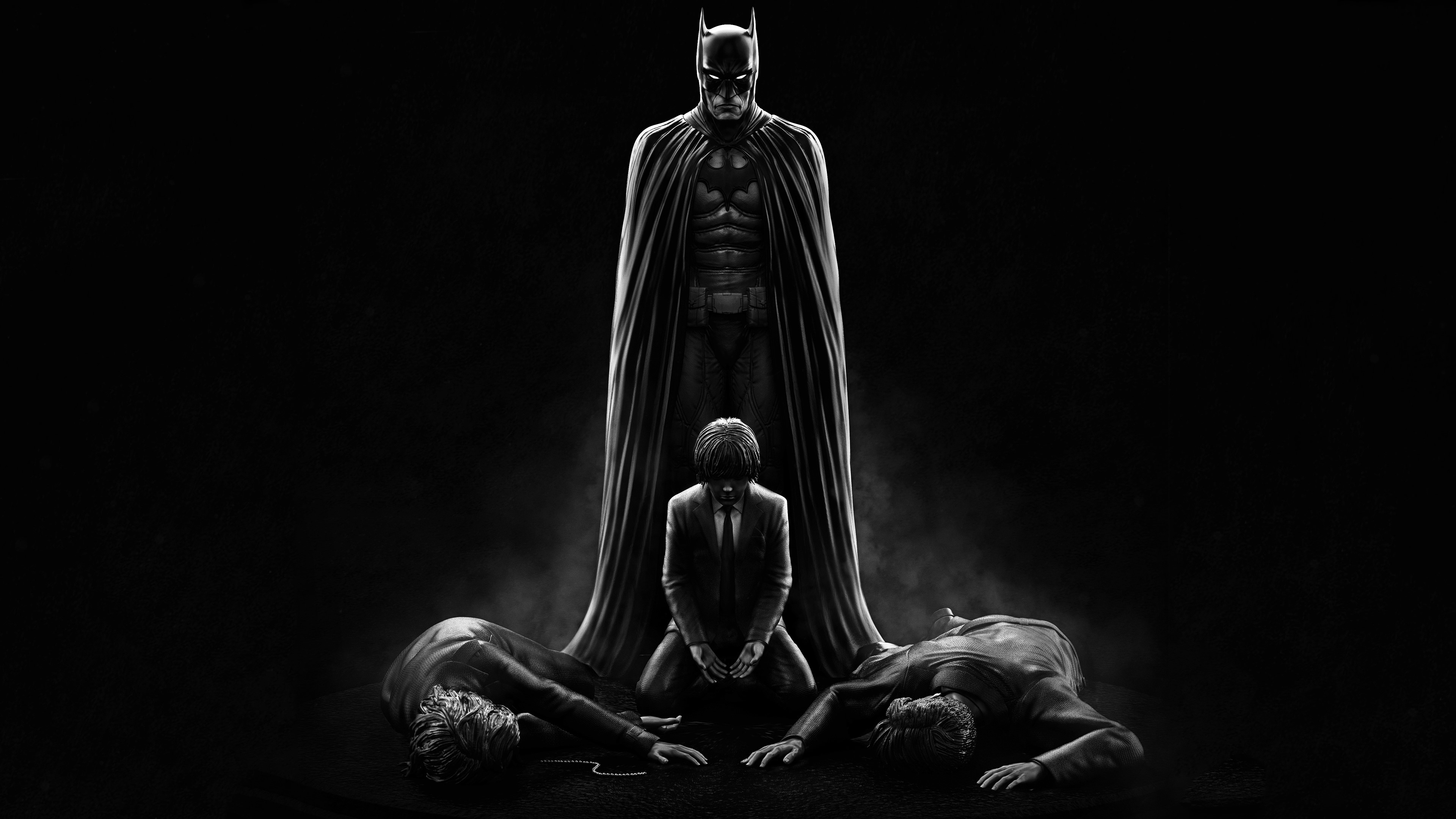 batman, superheroes, hd, 4k, dark, black, behance, HD Wallpaper