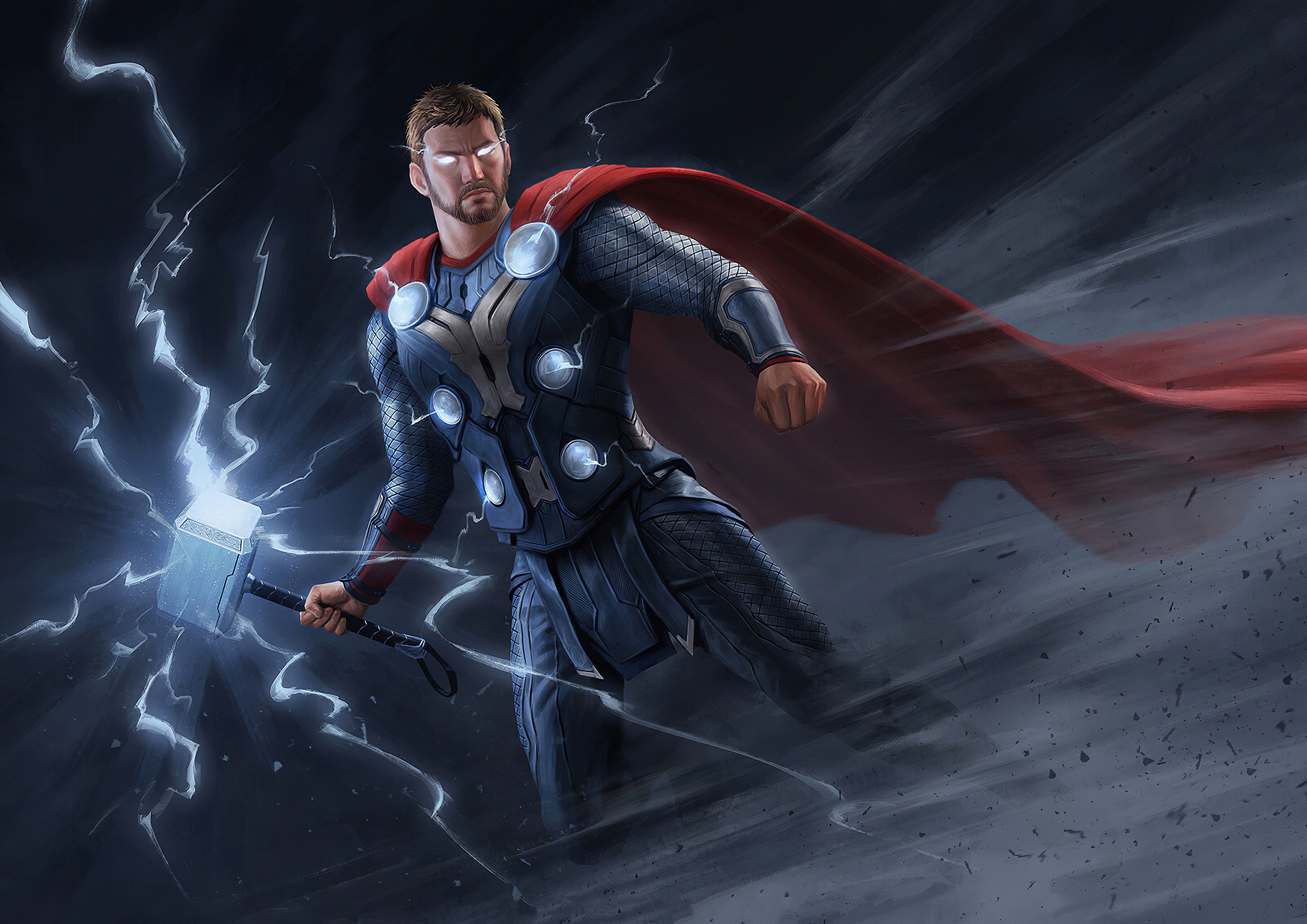 thor, hd, 4k, superheroes, artwork, digital art, artstation, HD Wallpaper