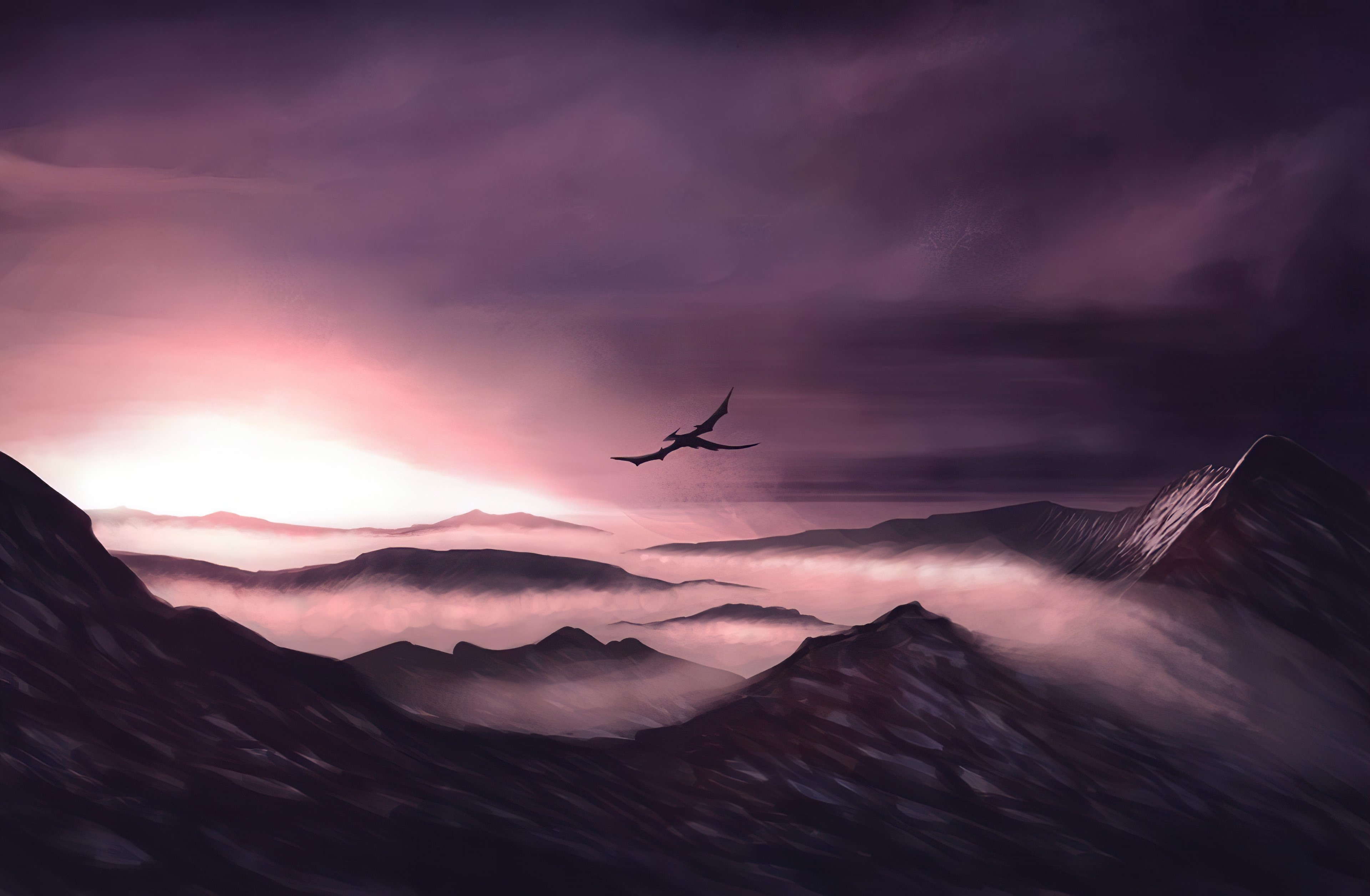 dragon, artist, artwork, digital art, hd, 4k, mountains, deviantart, HD Wallpaper