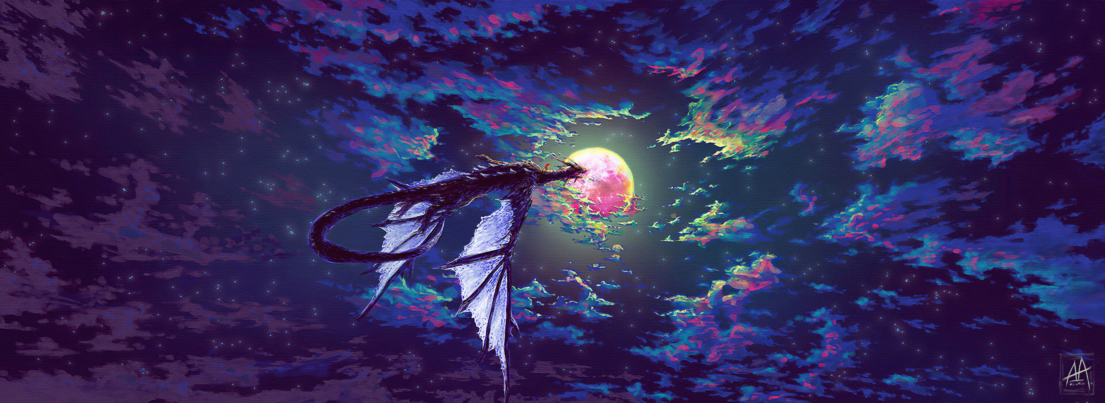 dragon, artist, artwork, digital art, hd, 4k, deviantart, HD Wallpaper