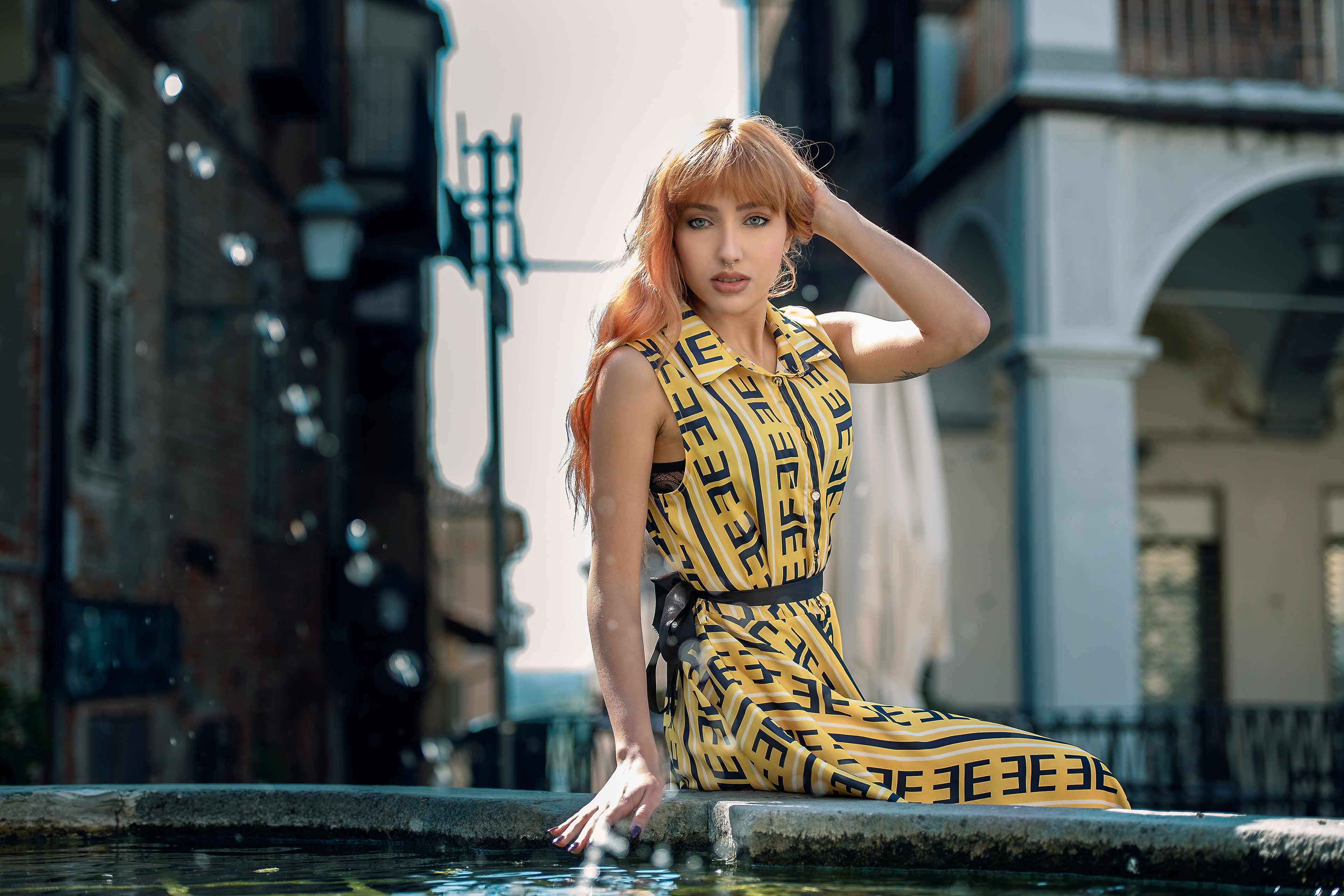 girls, model, hd, 4k, yellow dress, HD Wallpaper