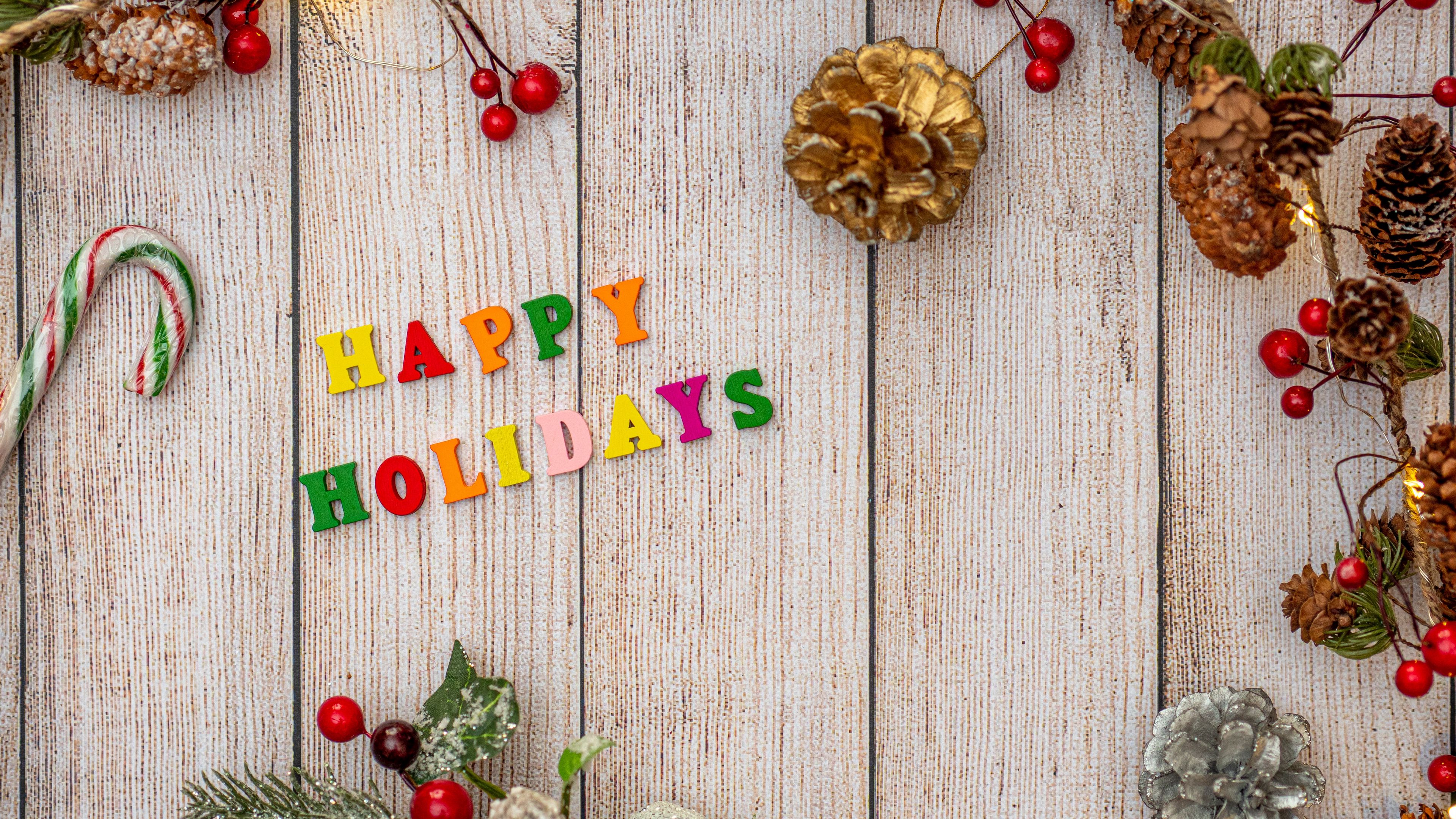 letters, multicolored, decoration, holidays, new year, christmas, 4k, HD Wallpaper