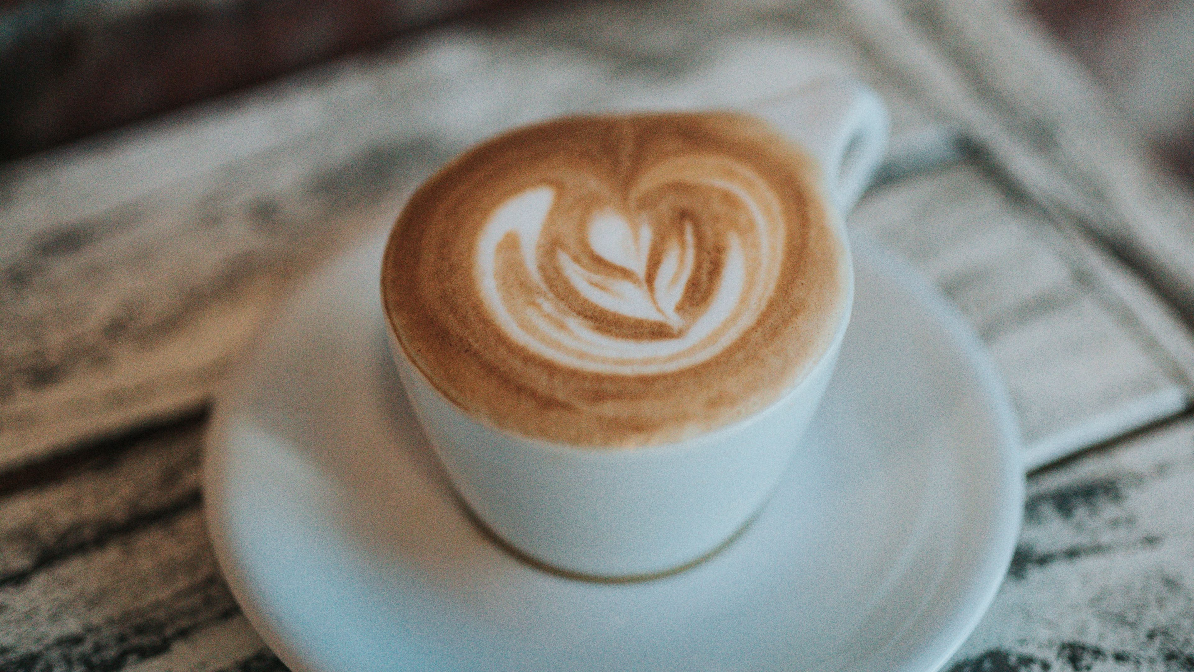 coffee, foam, drink, cup, white, 4k, HD Wallpaper