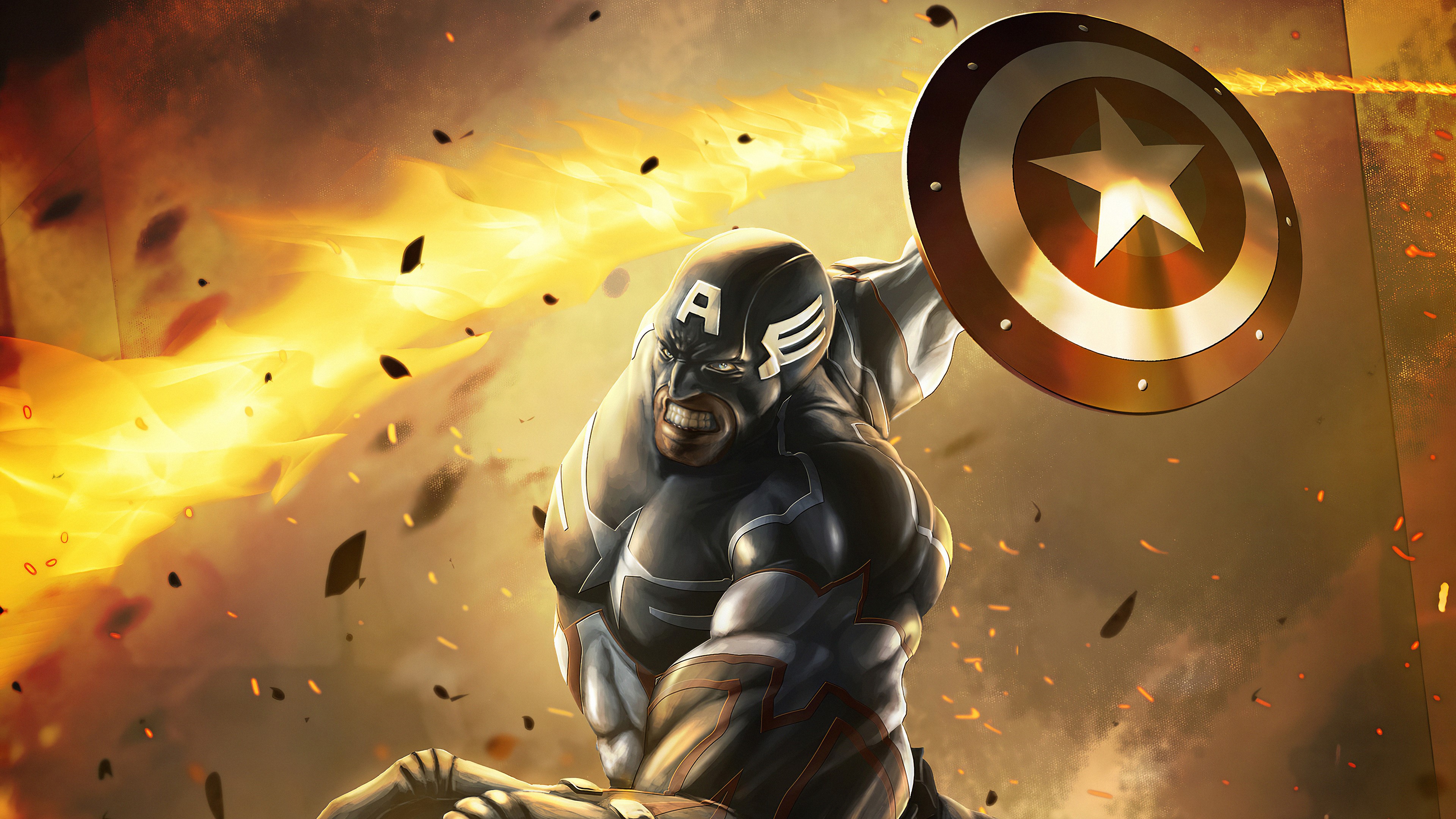 captain america, hd, 4k, superheroes, artwork, HD Wallpaper