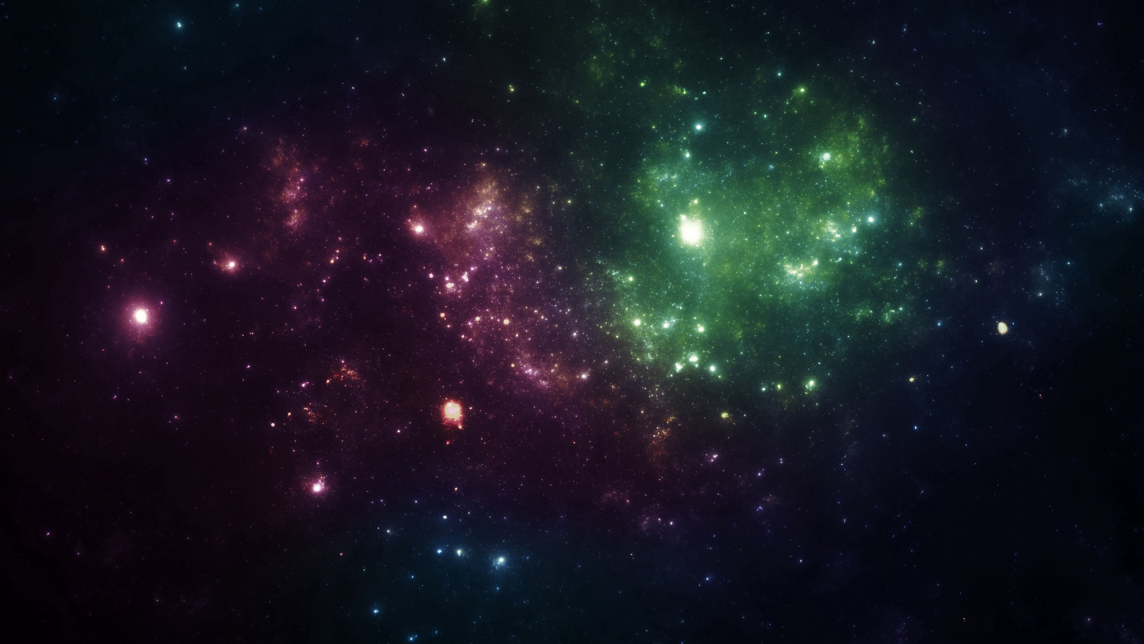 nebula, sparkles, shine, colorful, abstraction, 4k, HD Wallpaper