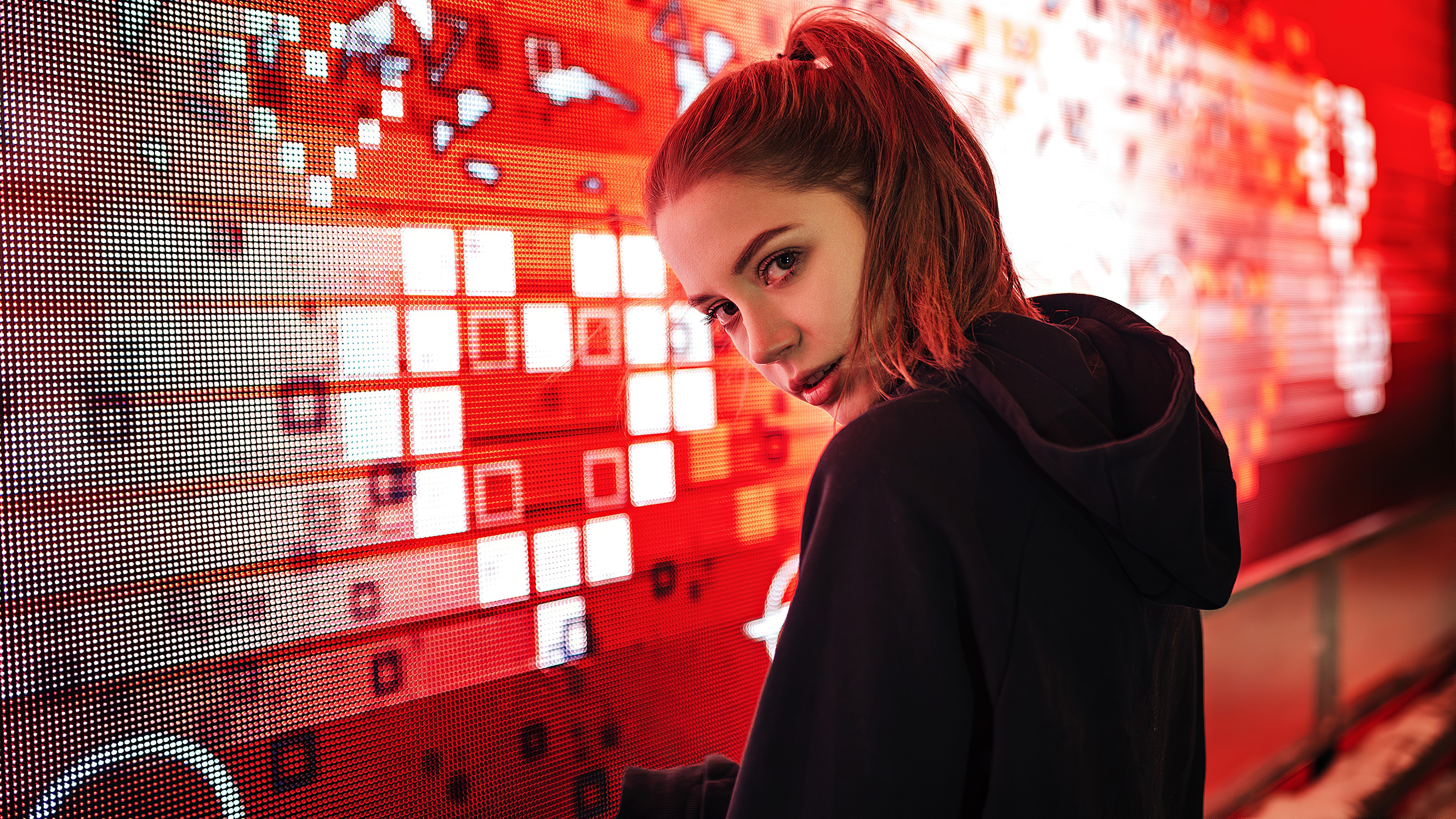girls, model, hd, 4k, neon, HD Wallpaper