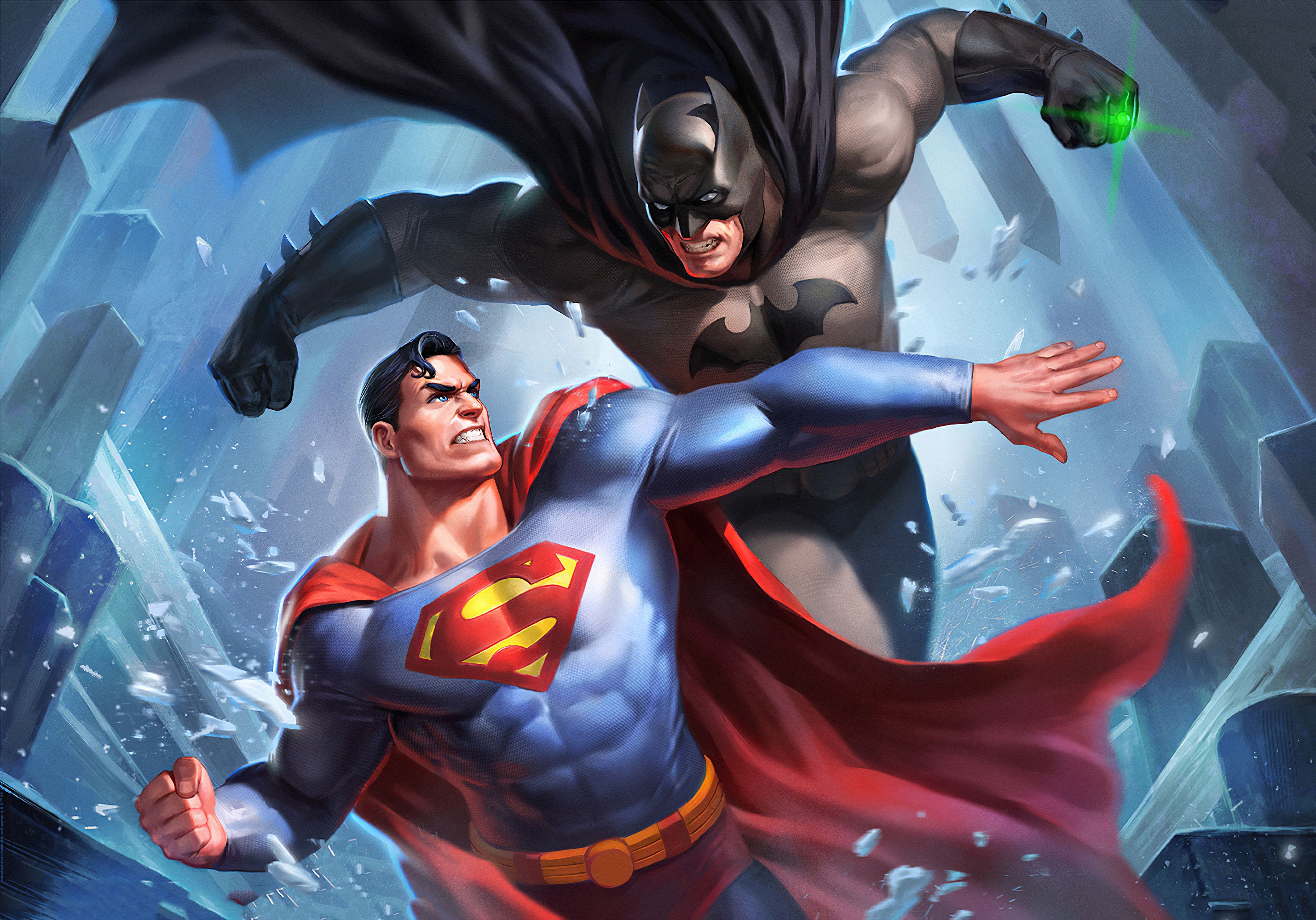 batman, superman, hd, superheroes, artwork, digital art, HD Wallpaper