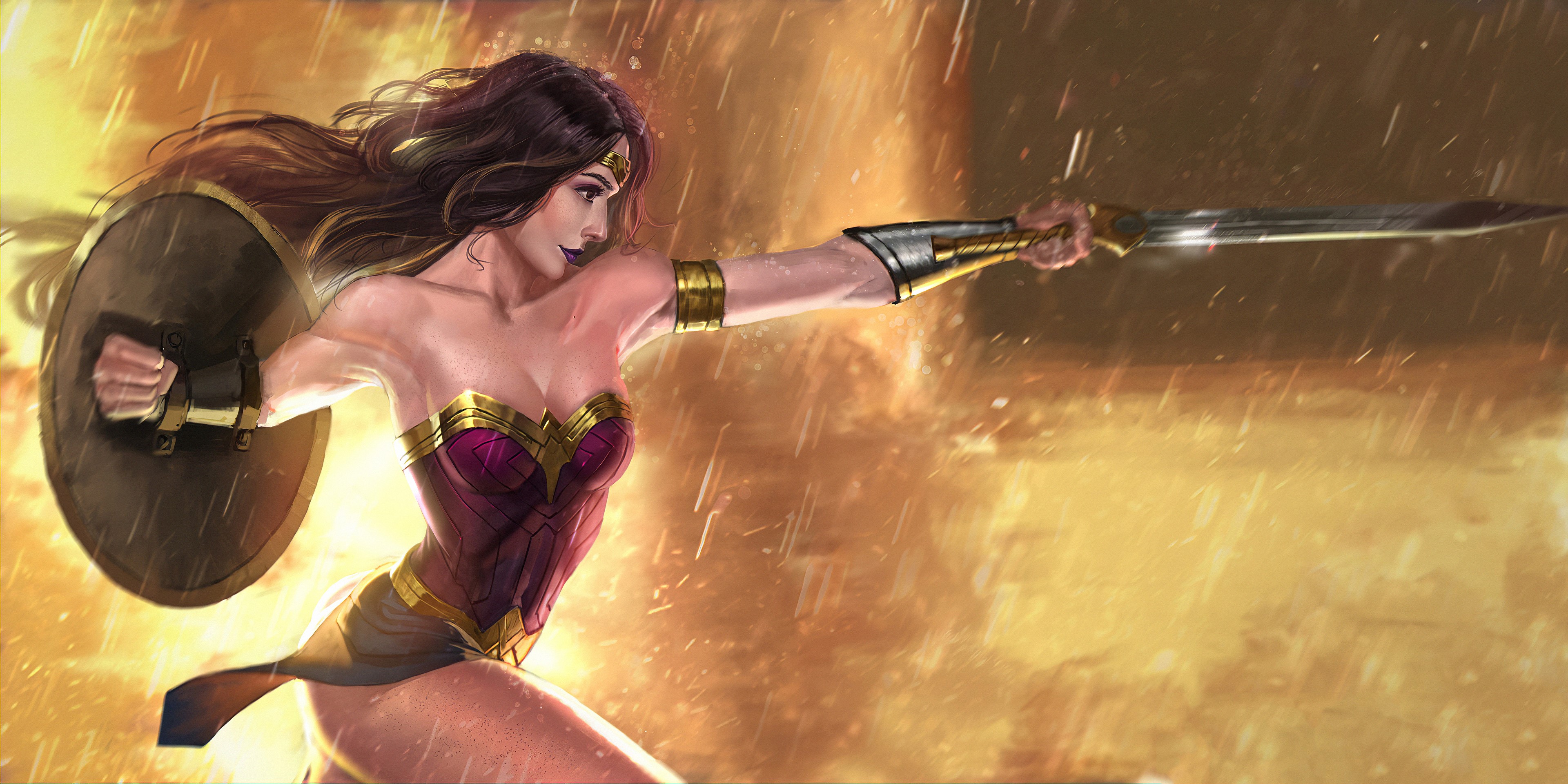 wonder woman, hd, 4k, superheroes, artwork, digital art, HD Wallpaper