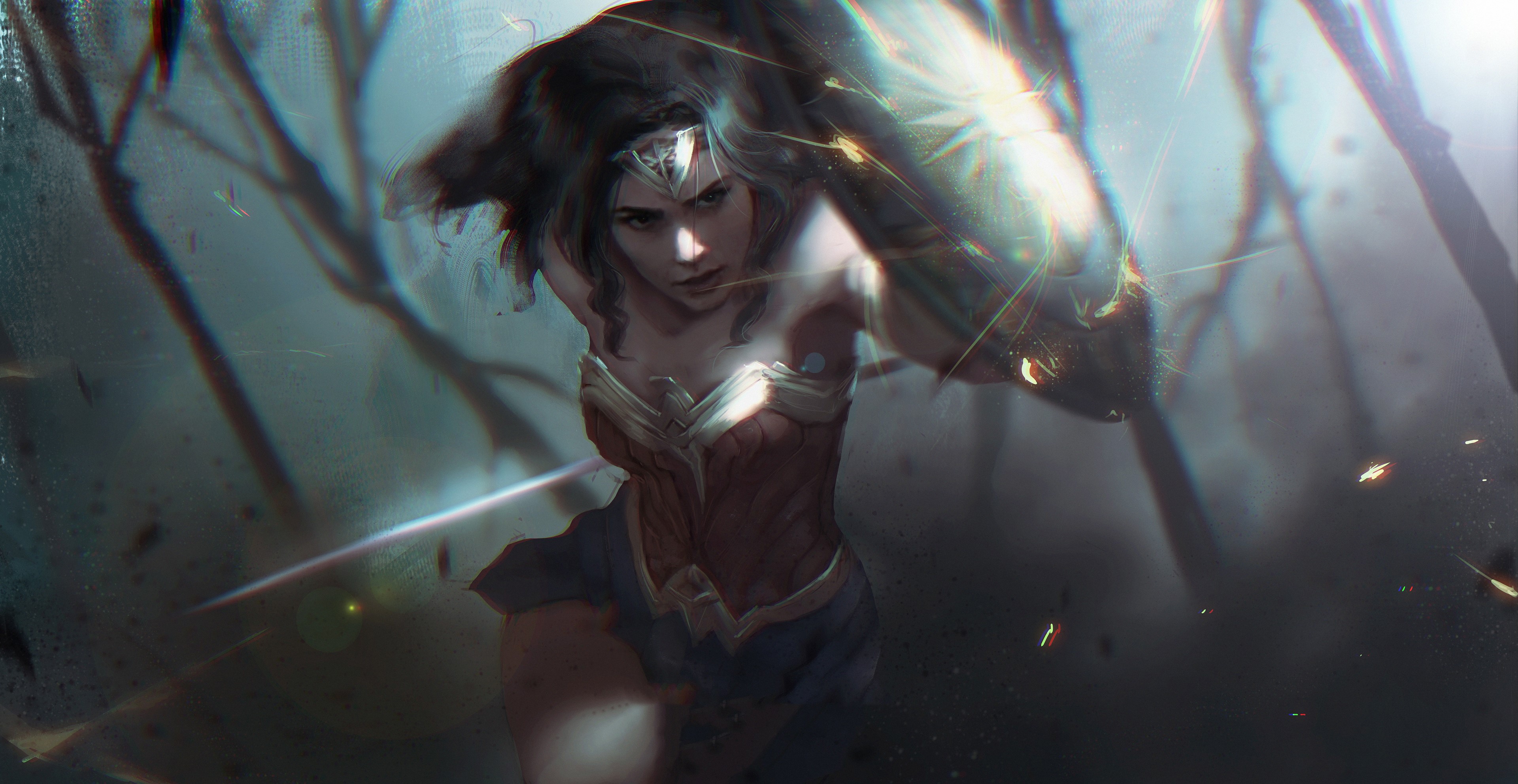 wonder woman, hd, 4k, superheroes, artist, artwork, HD Wallpaper