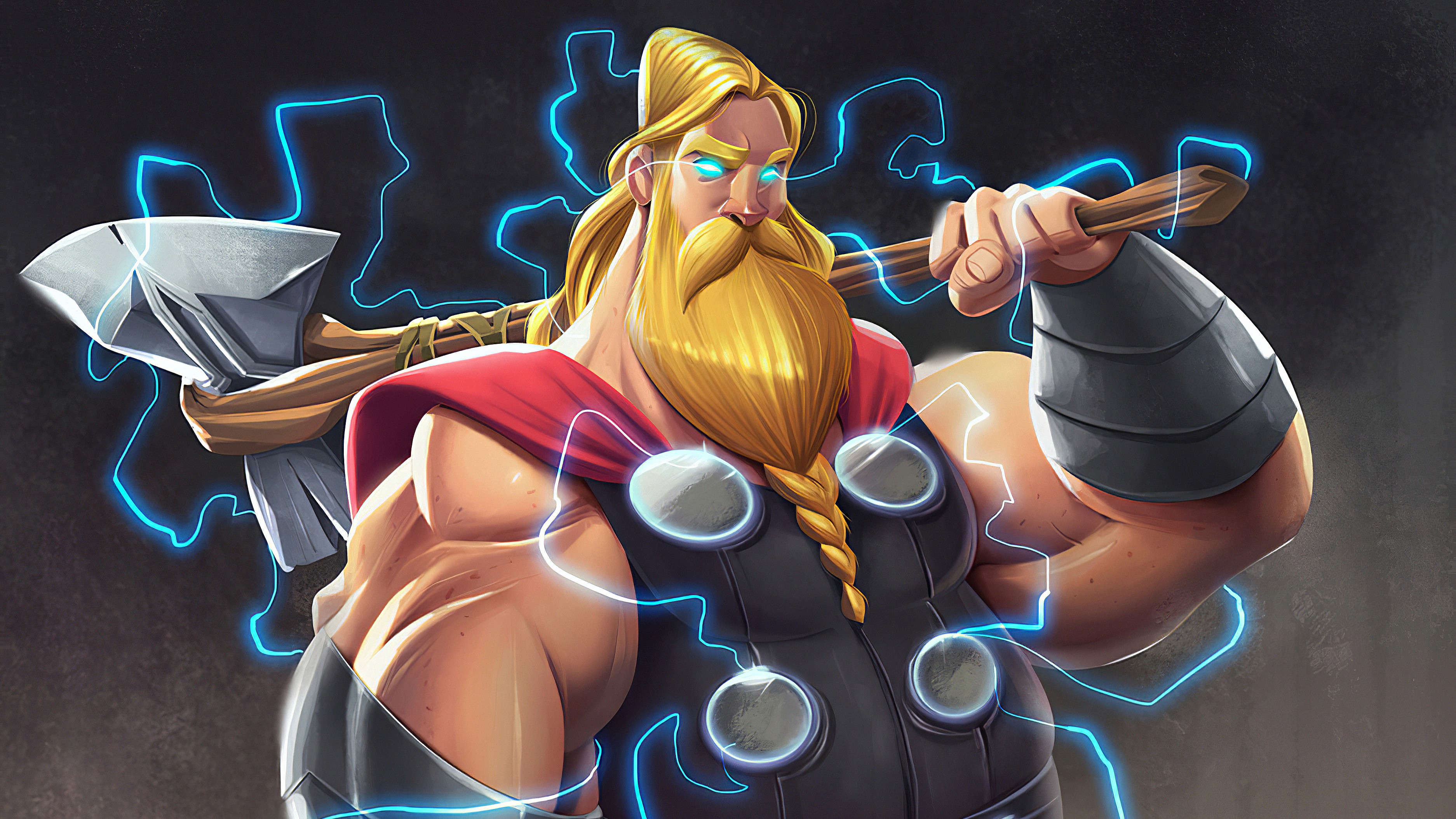 thor, hd, 4k, superheroes, artwork, digital art, HD Wallpaper