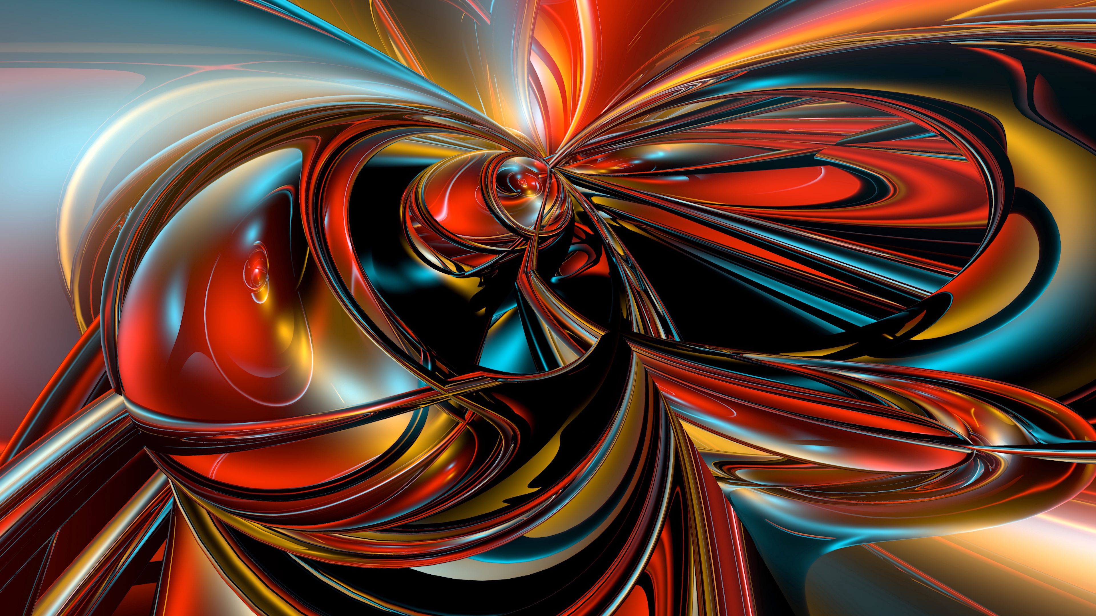 fractal, 3d, colorful, abstraction, 4k, HD Wallpaper
