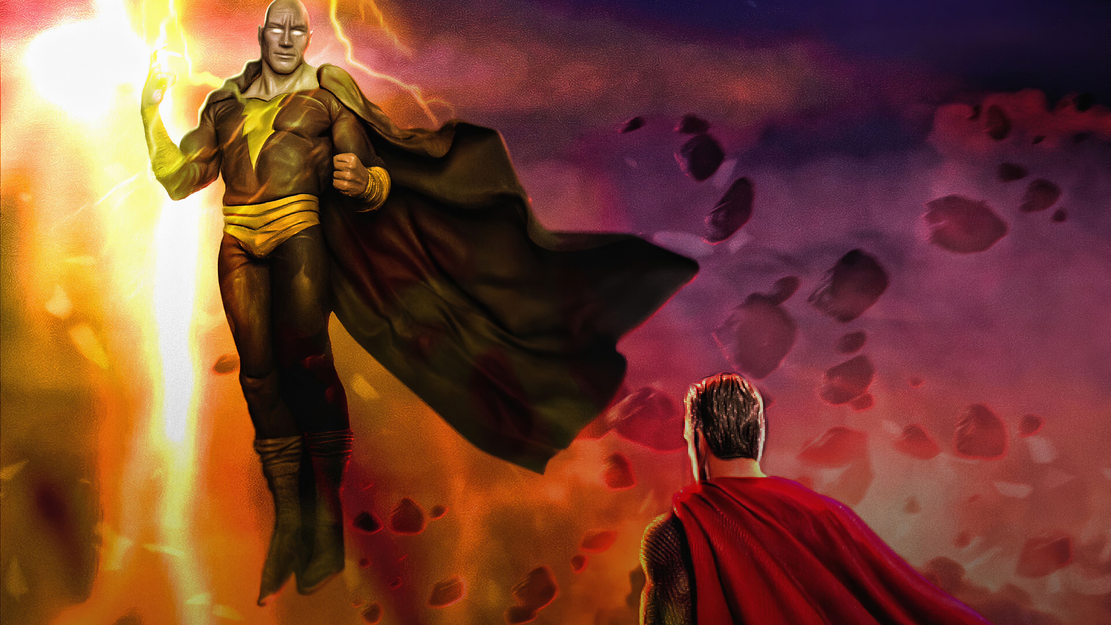 black adam, superman, superheroes, hd, 4k, artstation, HD Wallpaper