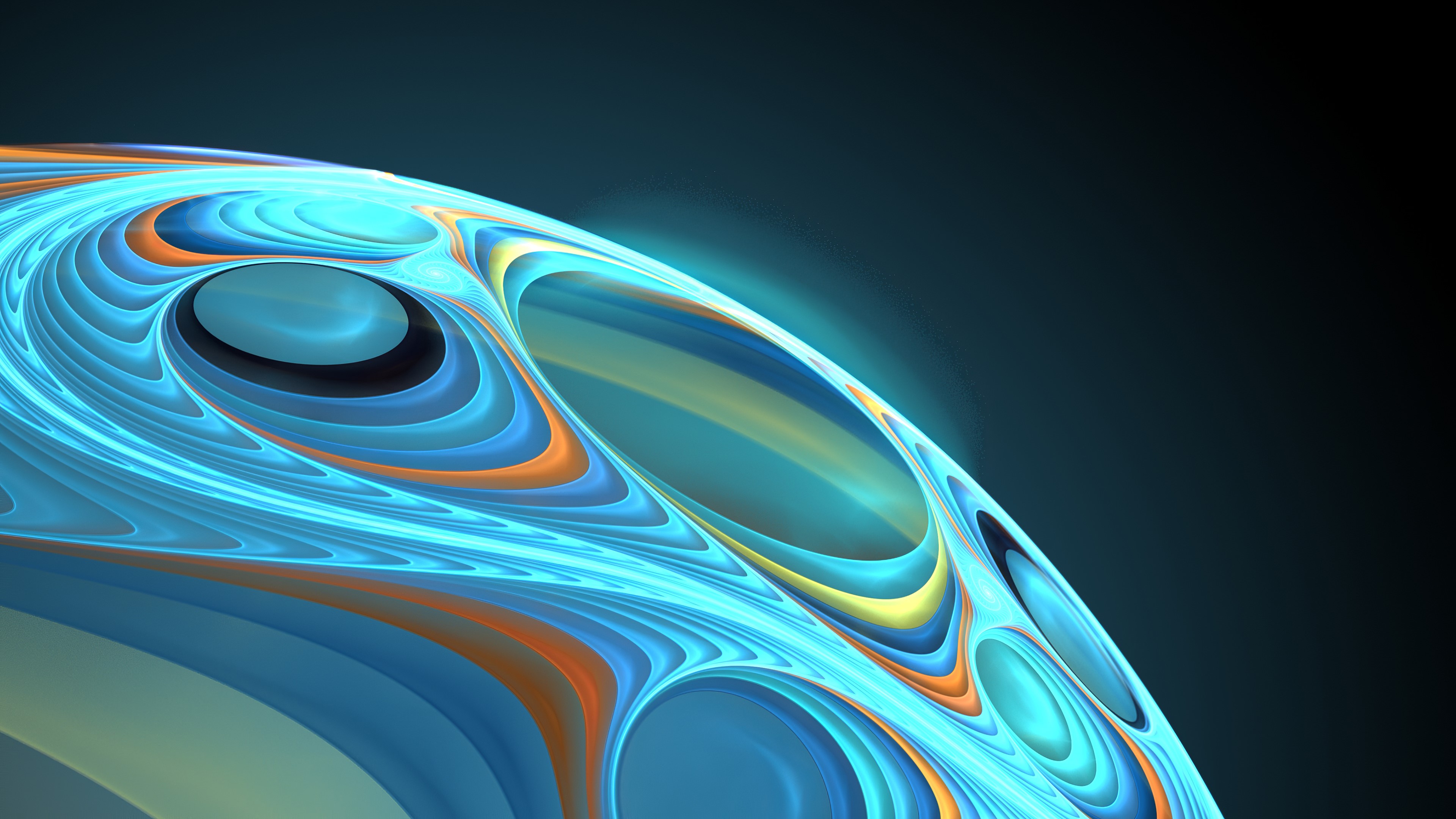 sphere, abstract, fractal, digital art, hd, 4k, HD Wallpaper