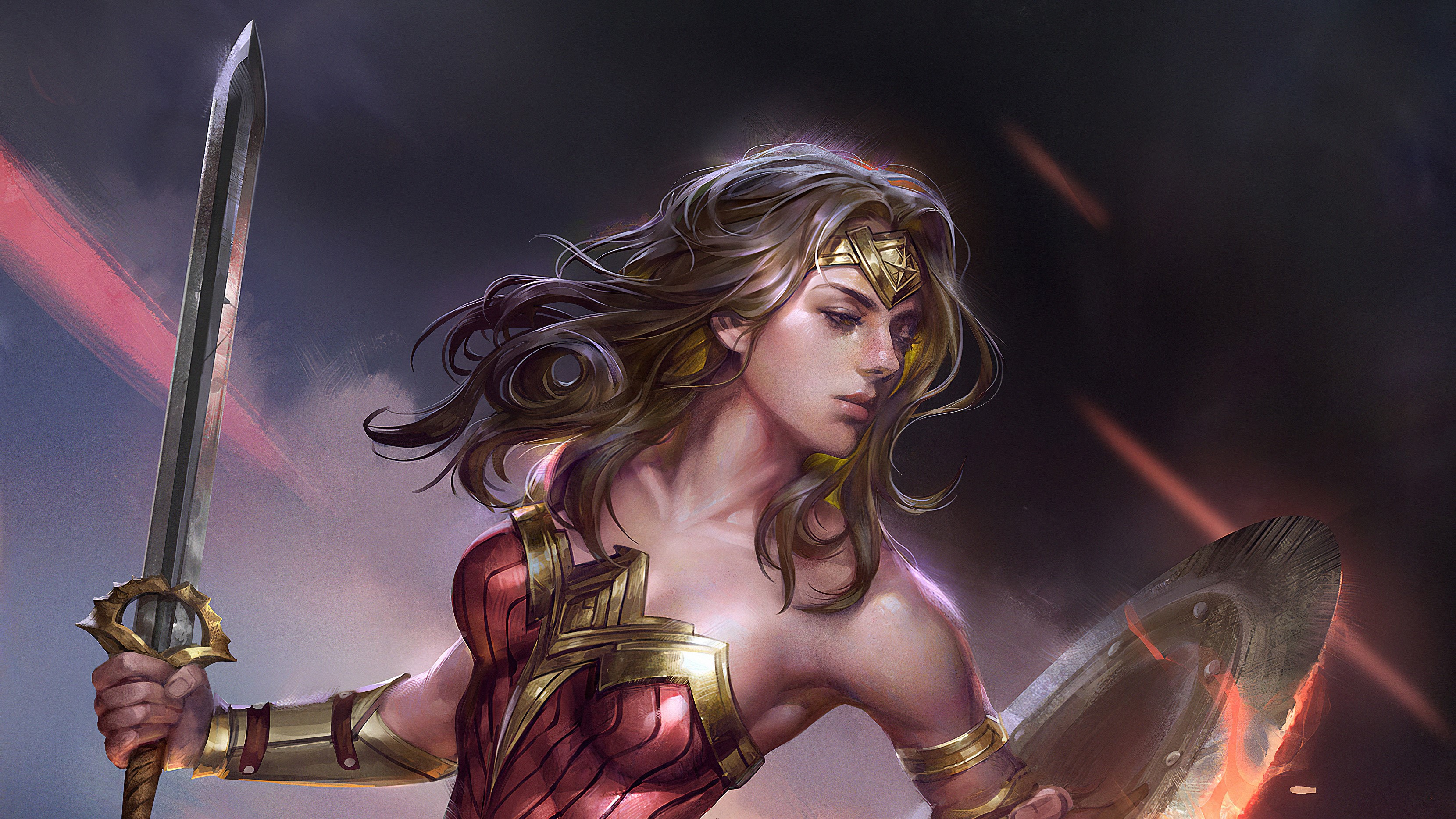 wonder woman, hd, 4k, superheroes, artwork, digital art, artstation, HD Wallpaper