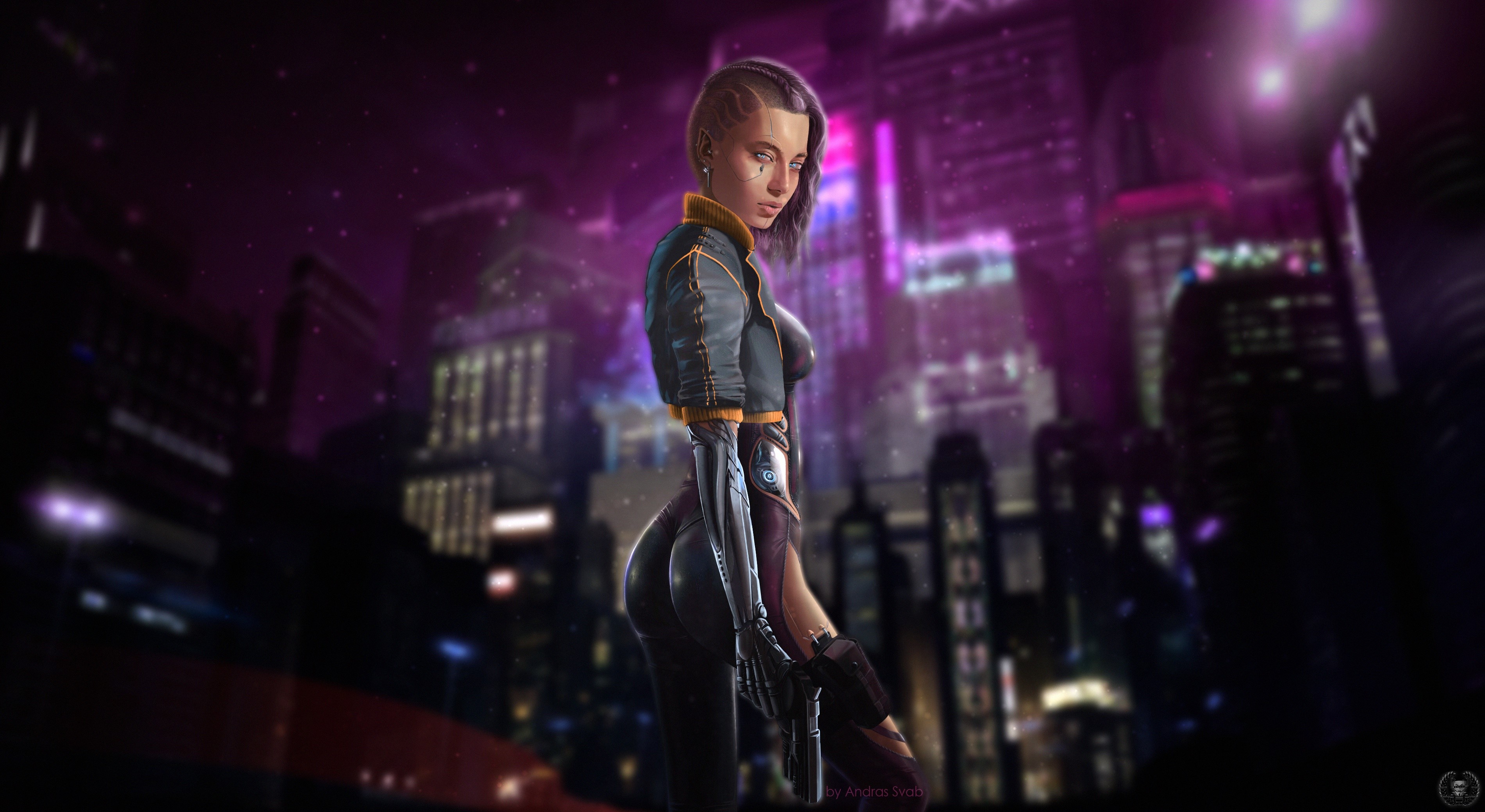 cyberpunk, cyborg, artist, artwork, digital art, hd, 4k, HD Wallpaper