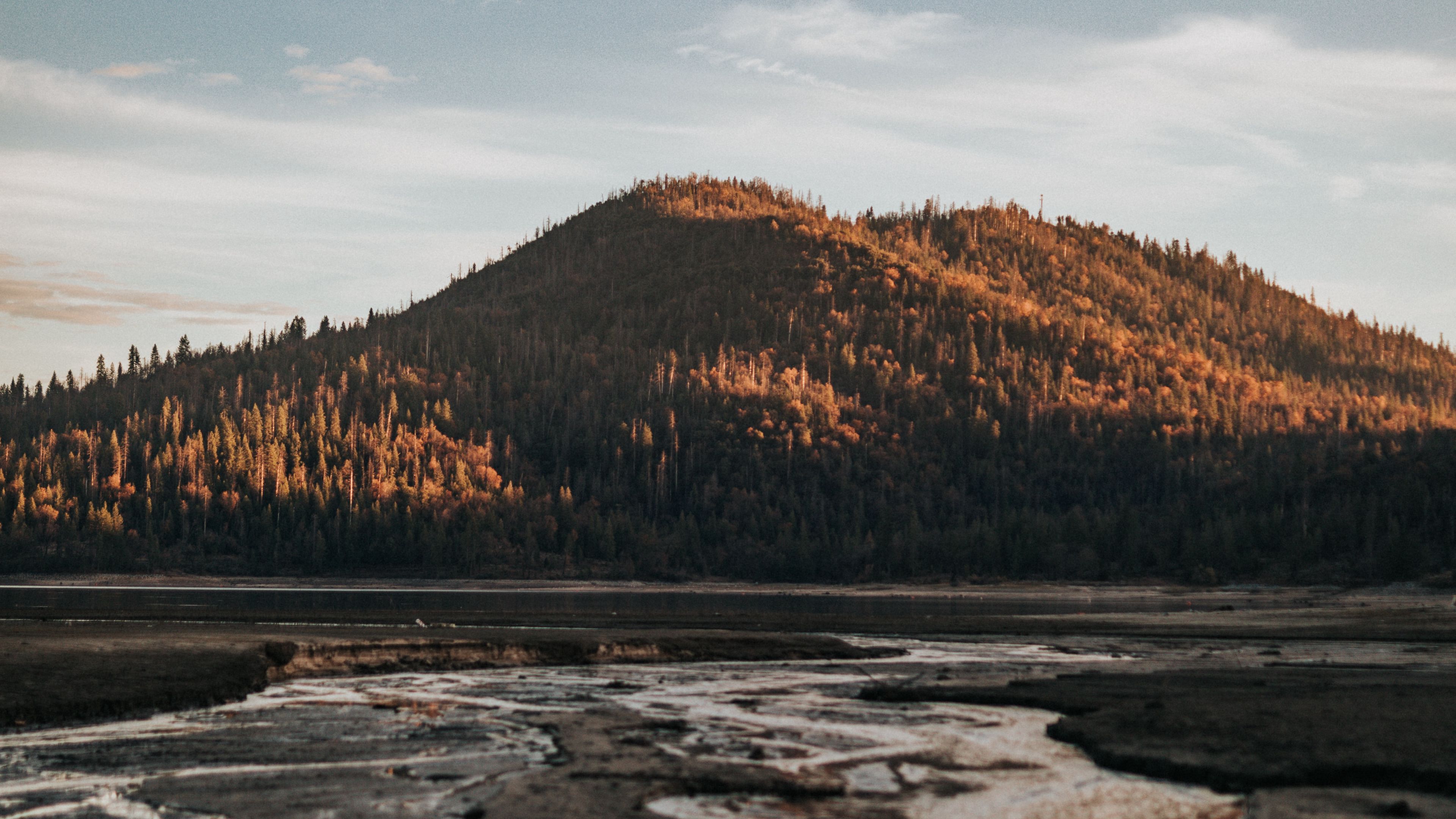 river, hill, mountain, forest, landscape, 4k, HD Wallpaper