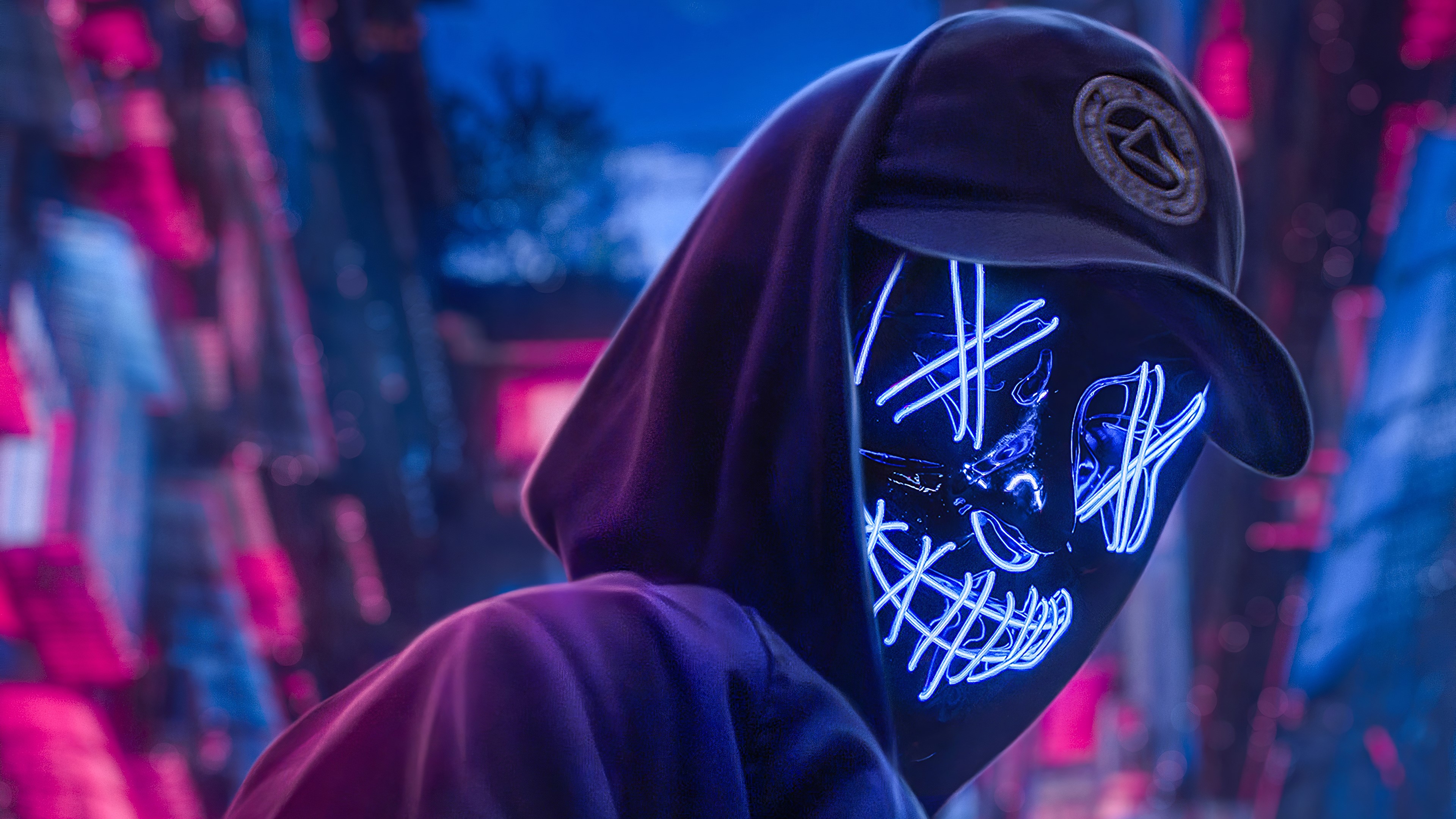 hoodie, photography, hd, 4k, neon, HD Wallpaper