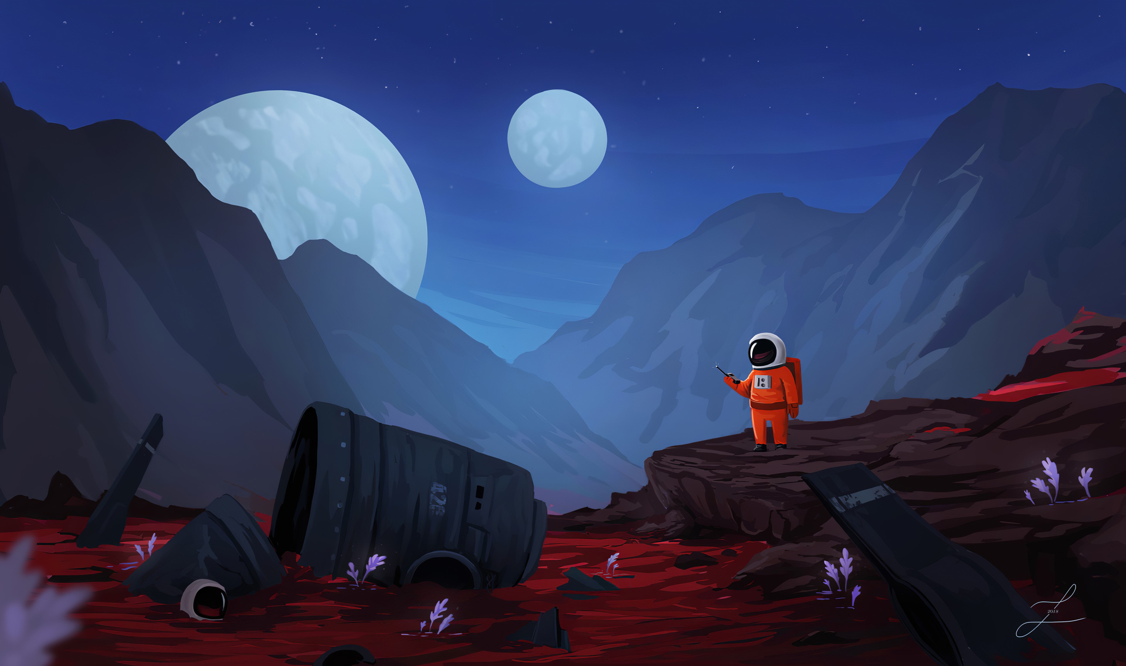 astronaut, artist, artwork, digital art, hd, 4k, artstation, HD Wallpaper