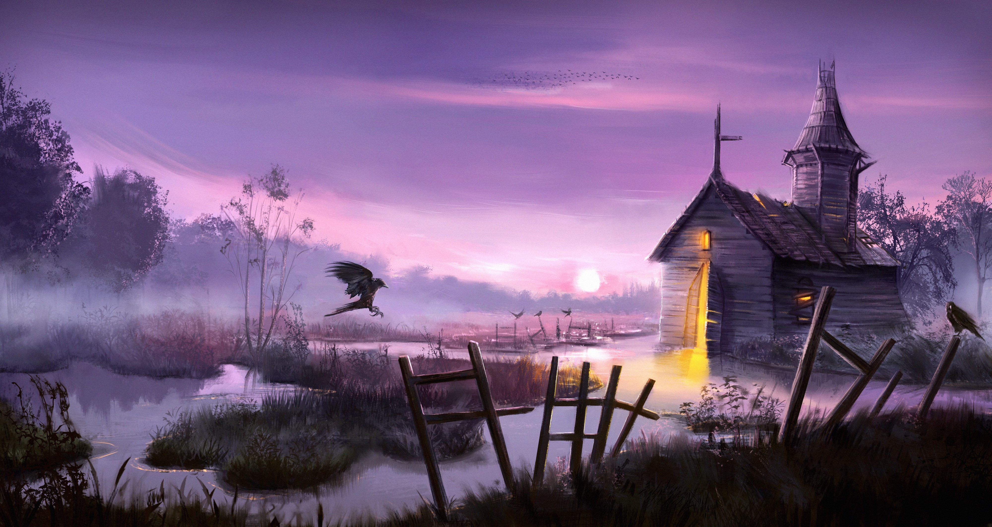 church, artist, artwork, digital art, hd, 4k, deviantart, HD Wallpaper
