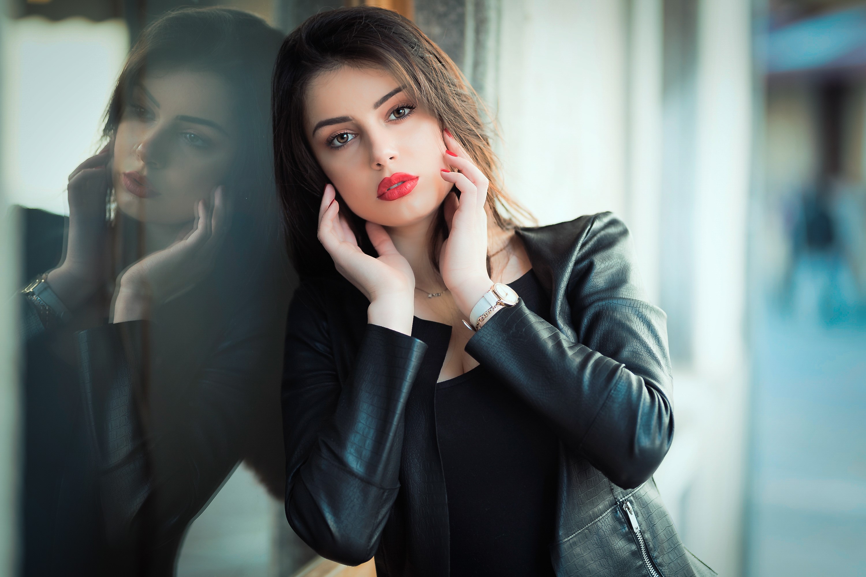 girls, model, hd, black dress, HD Wallpaper