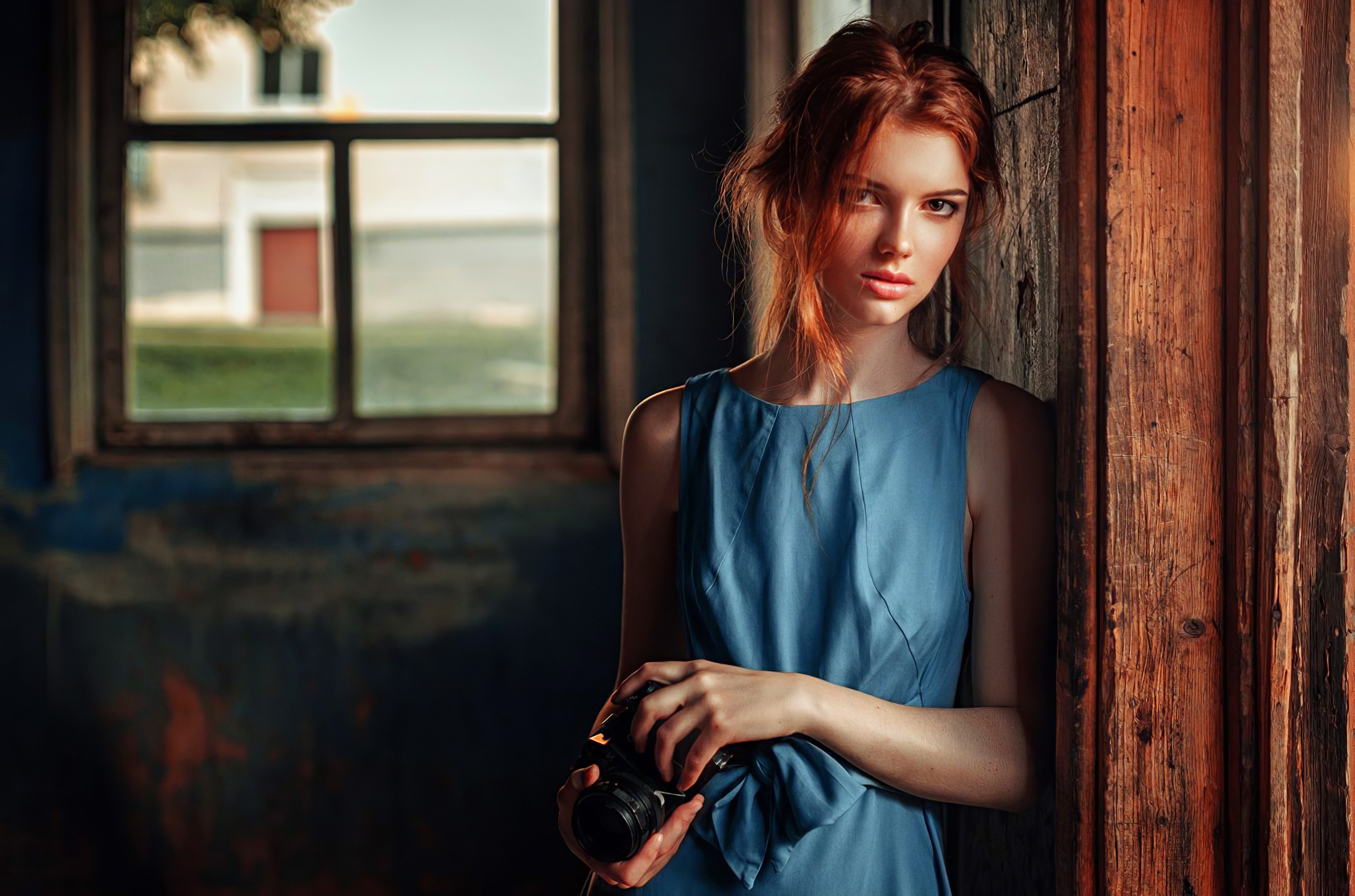 girls, model, hd, red head, 4k, HD Wallpaper