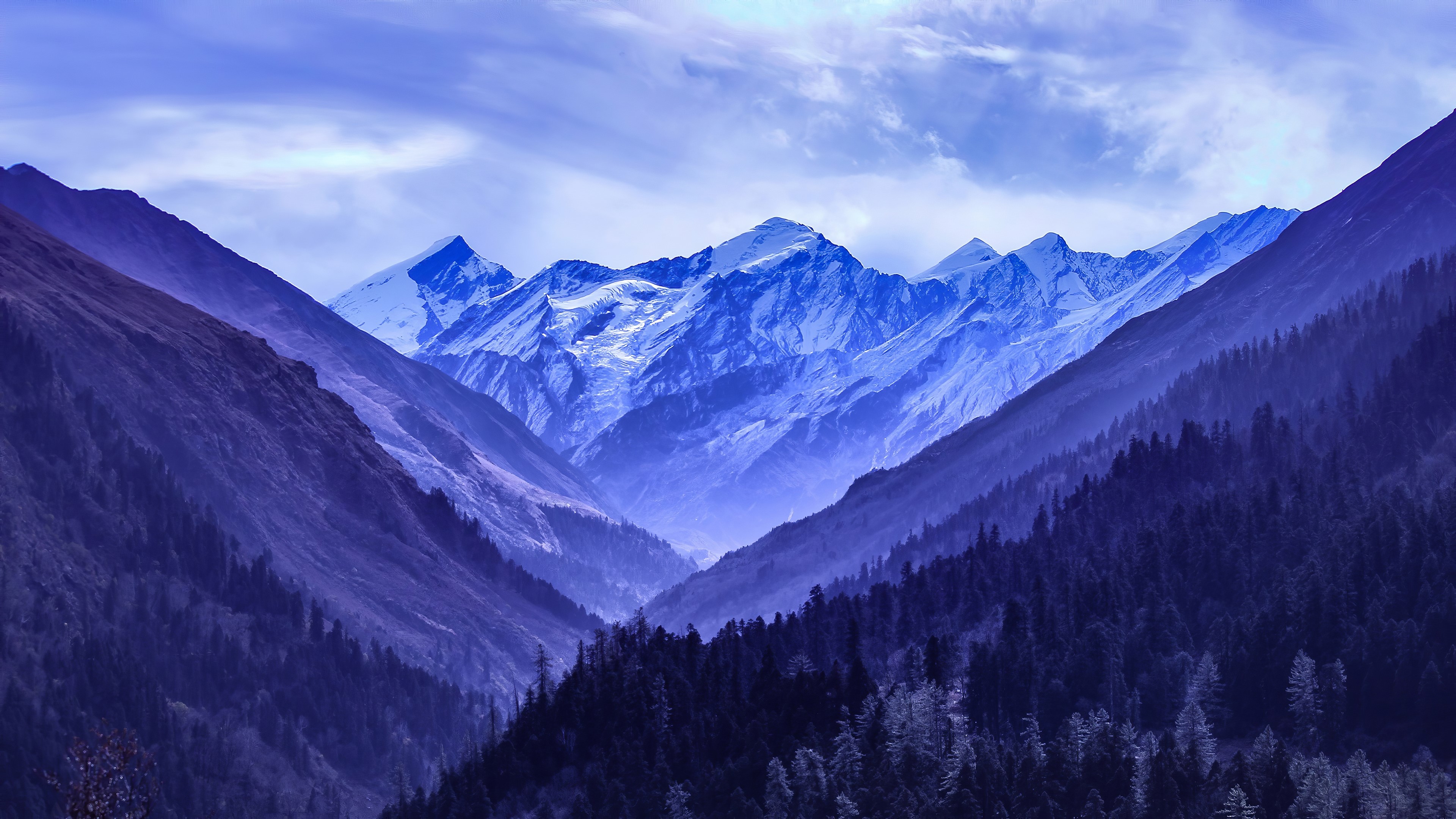 mountains, snow, nature, hd, 4k, HD Wallpaper