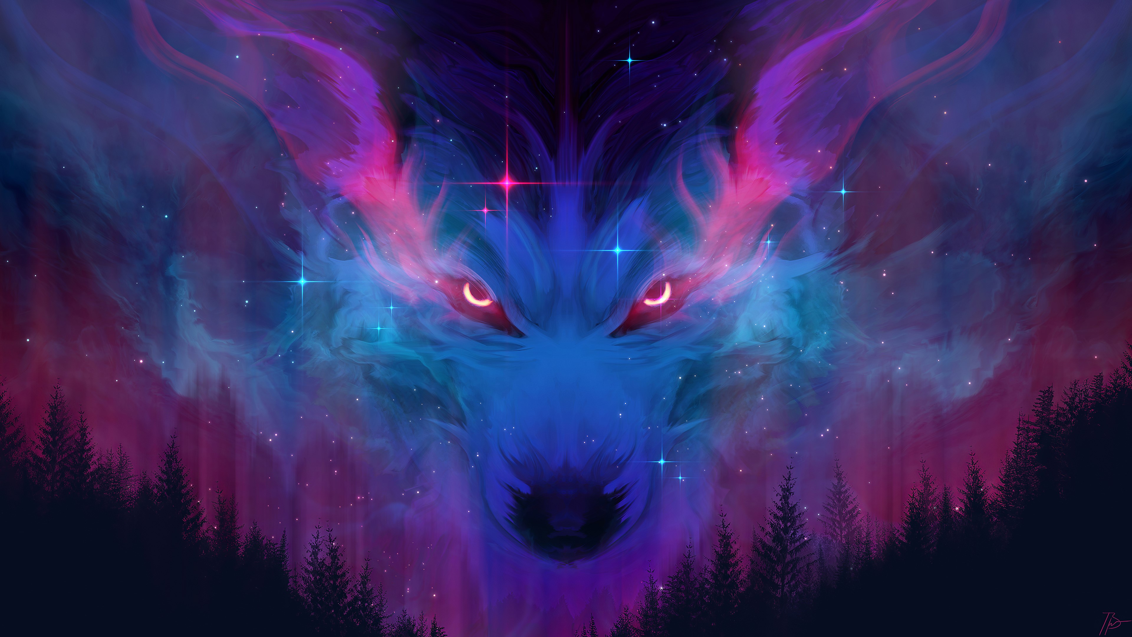 fox, sky, artist, artwork, digital art, hd, 4k, deviantart, HD Wallpaper