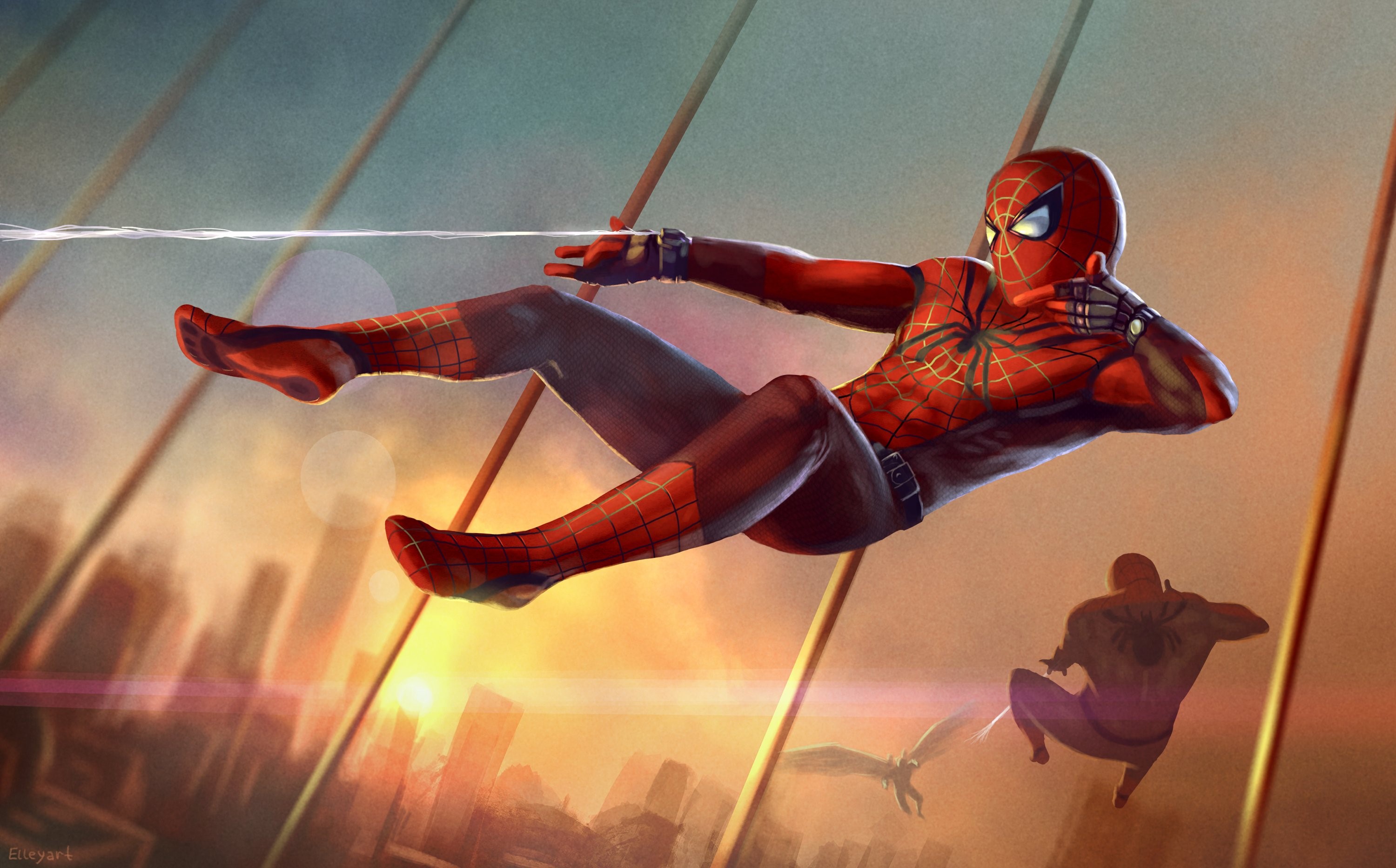 spiderman, hd, 4k, superheroes, artwork, HD Wallpaper