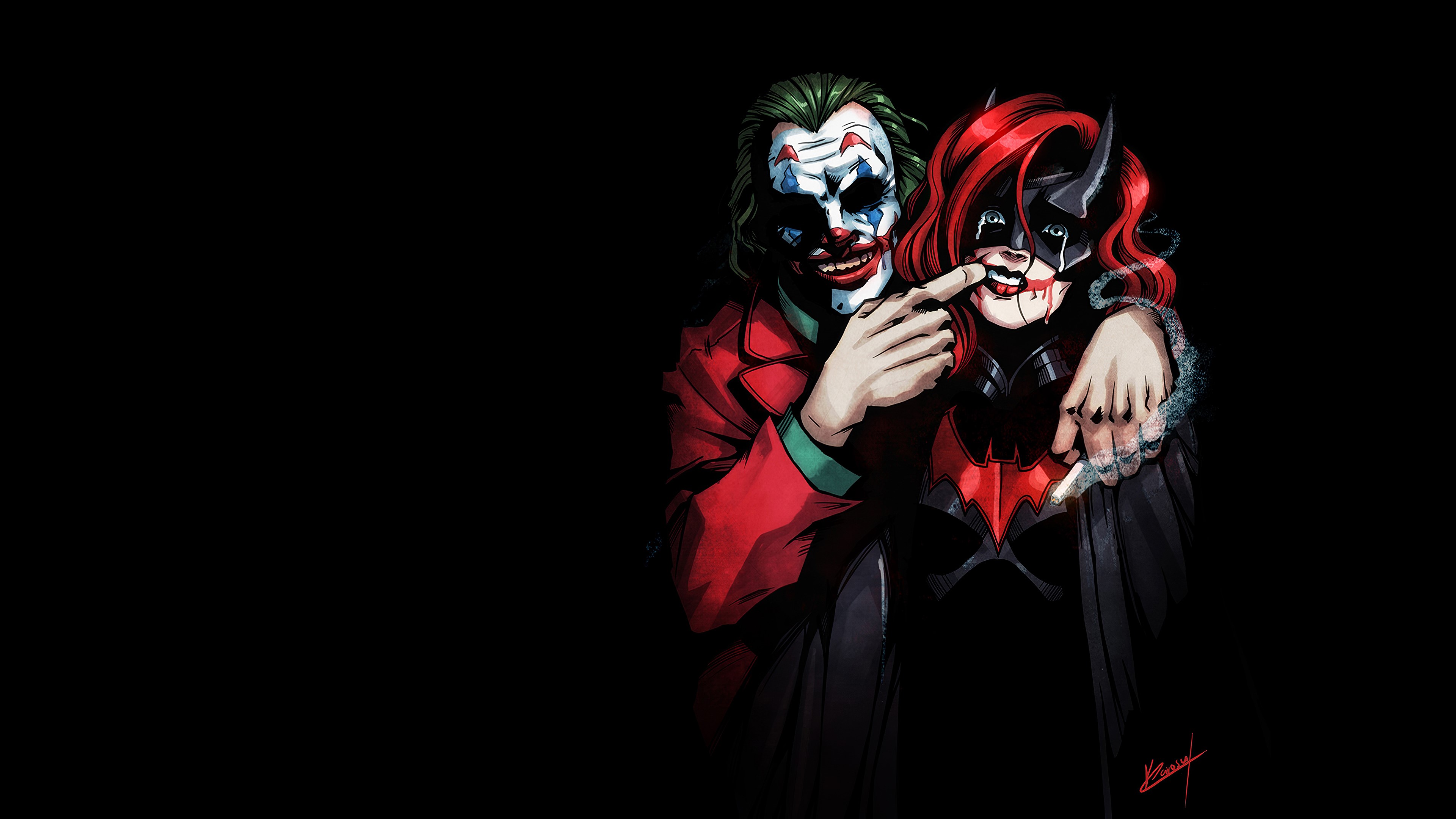 joker, batgirl, supervillain, superheroes, hd, 4k, deviantart, HD Wallpaper