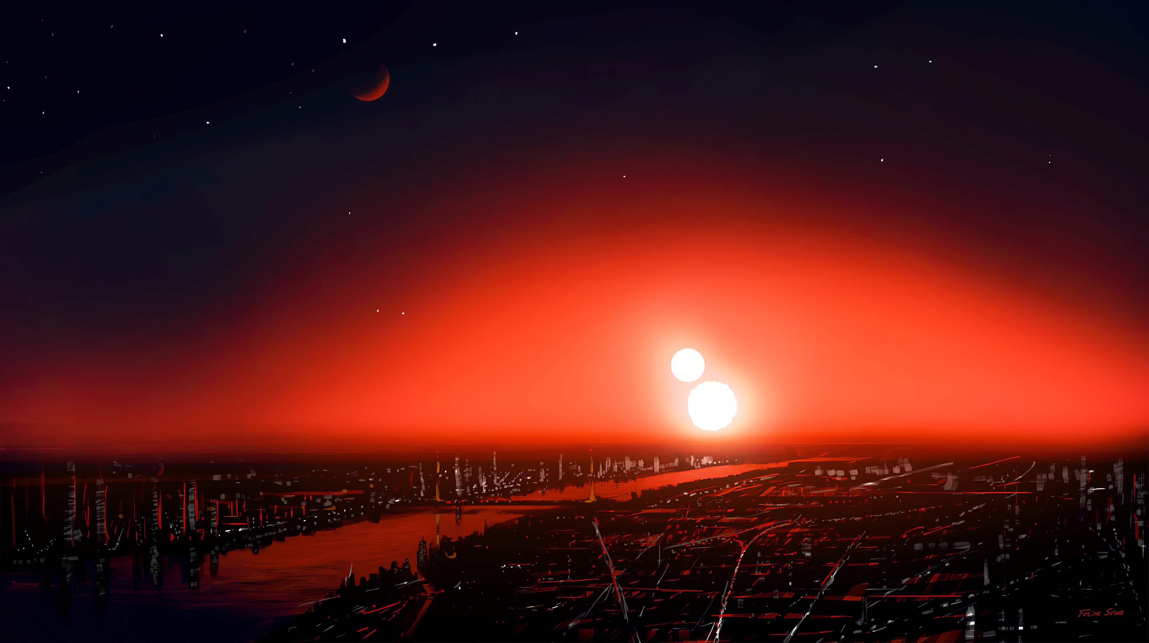 city, artist, artwork, digital art, hd, 4k, artstation, HD Wallpaper