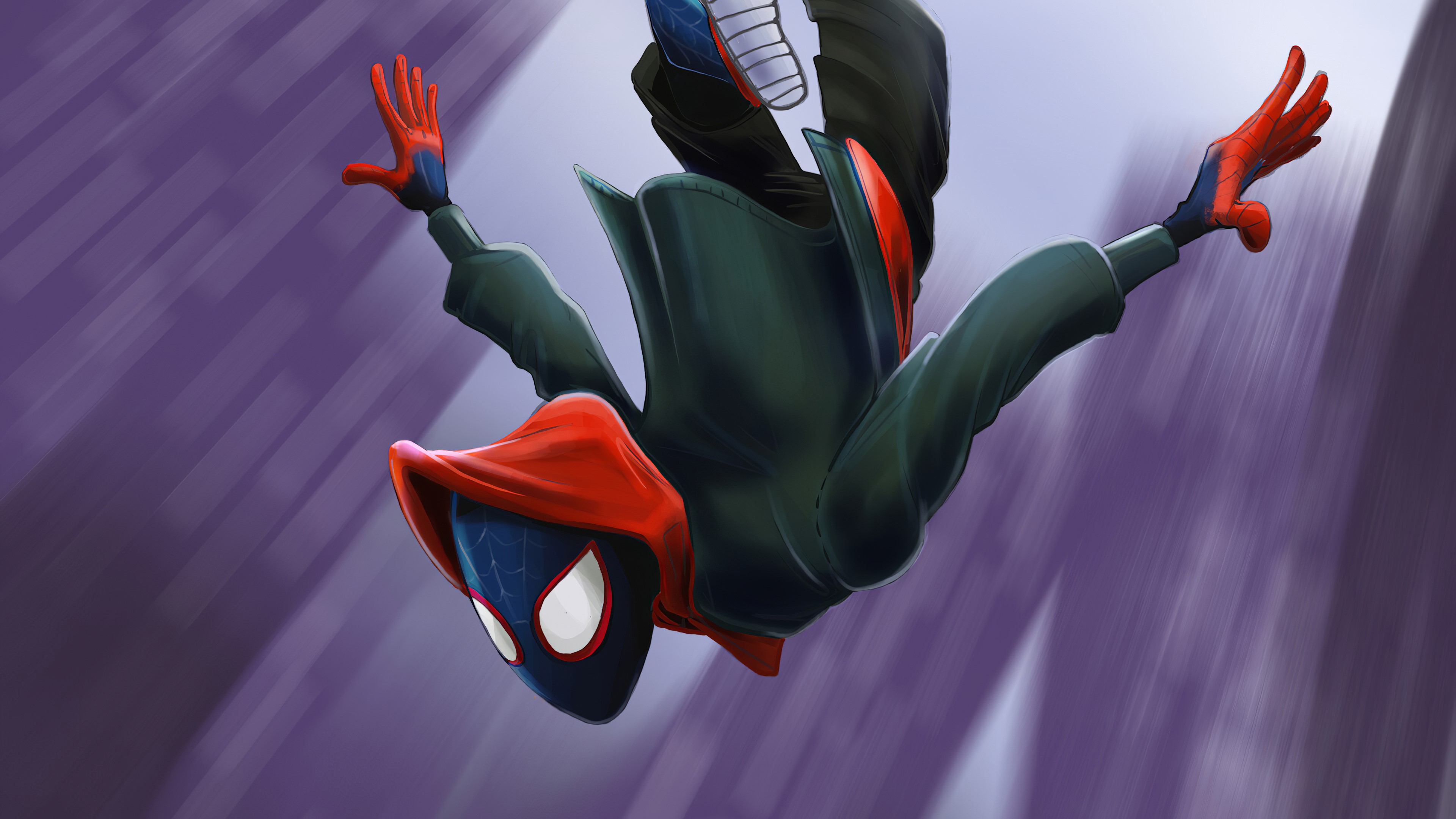 spiderman into the spider verse, spiderman, hd, 4k, superheroes, artwork, artist, digital art, HD Wallpaper