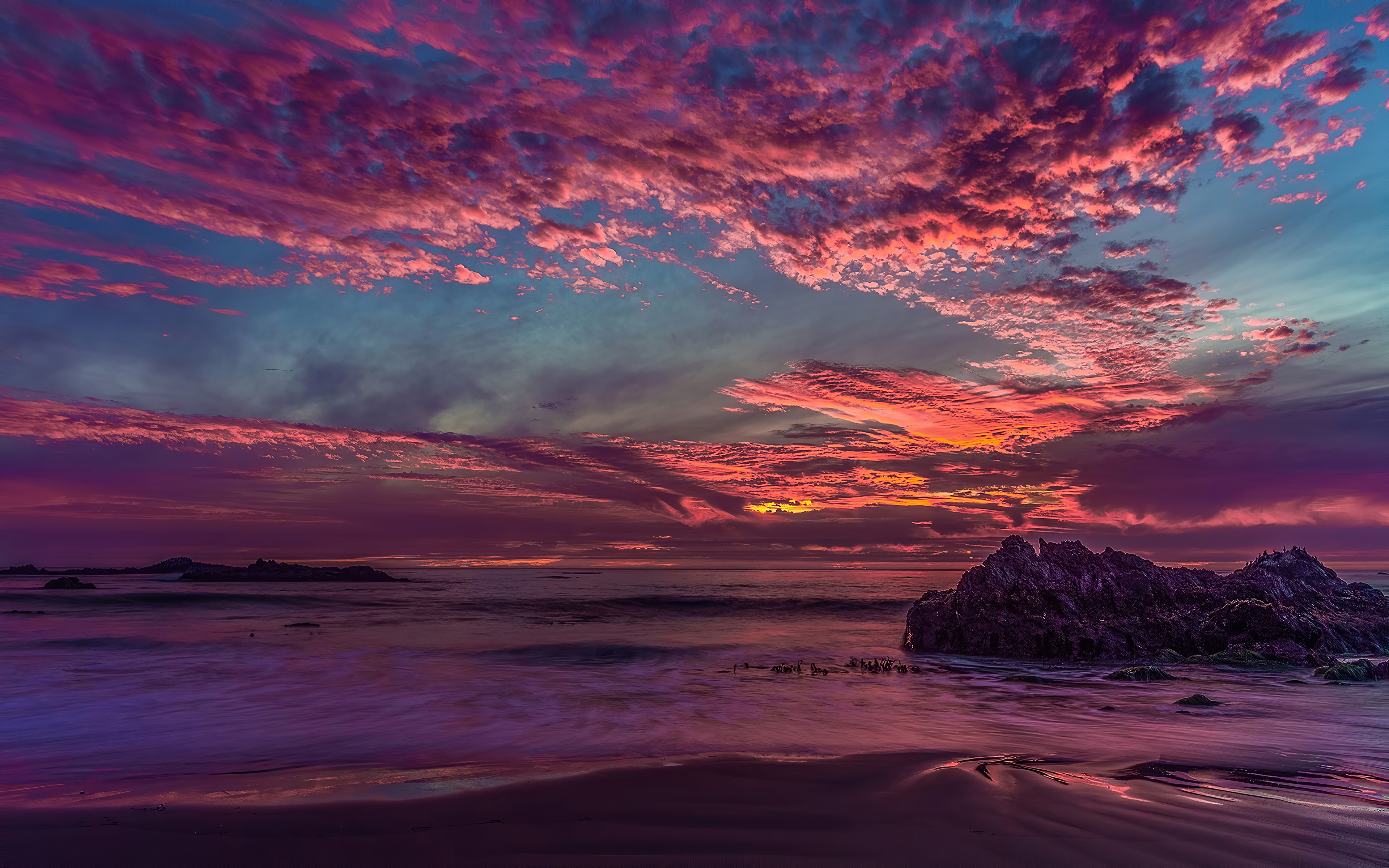 rocks, clouds, sunset, nature, hd, 4k, HD Wallpaper