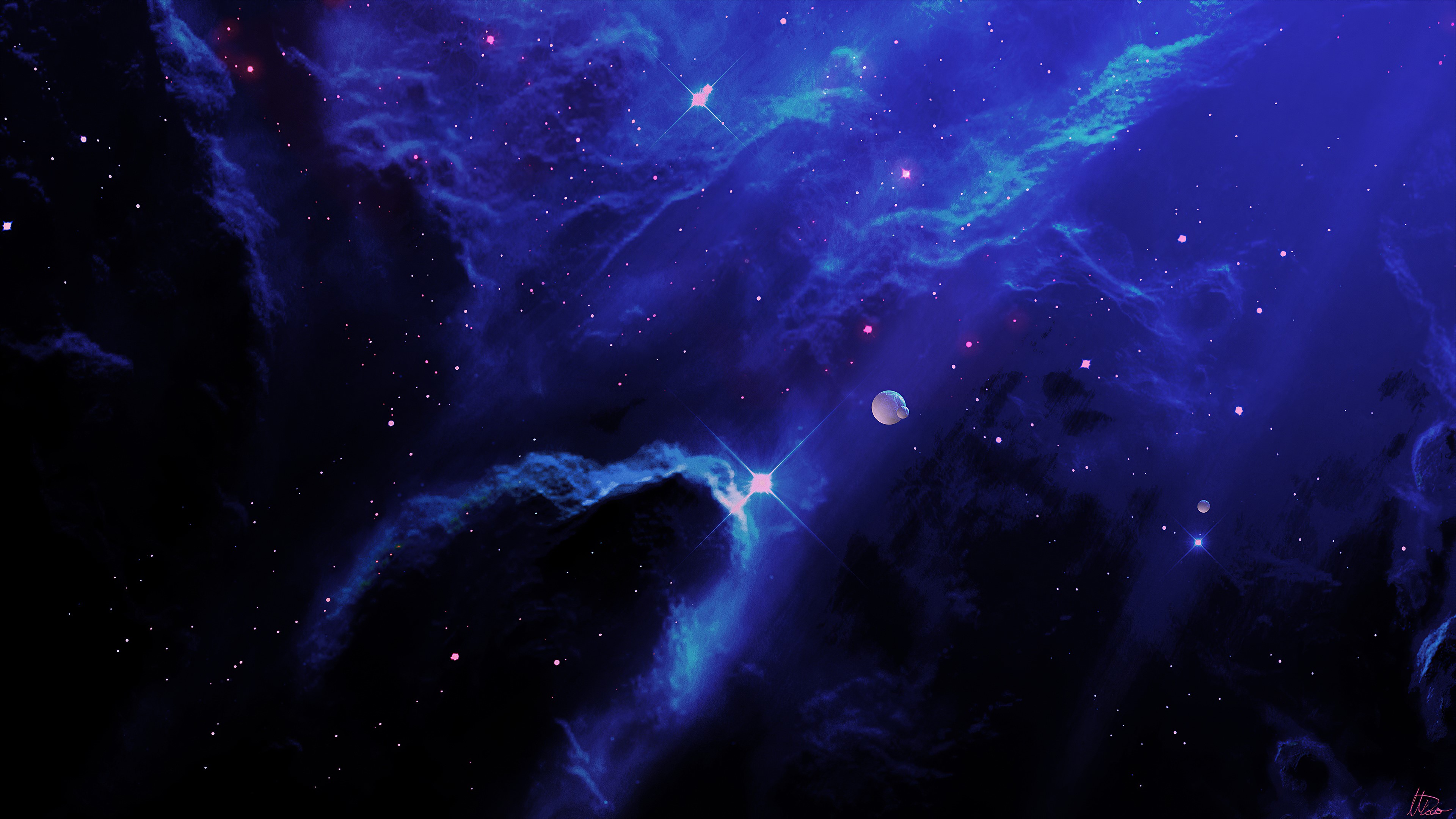 digital universe, planets, galaxy, hd, 4k, deviantart, HD Wallpaper