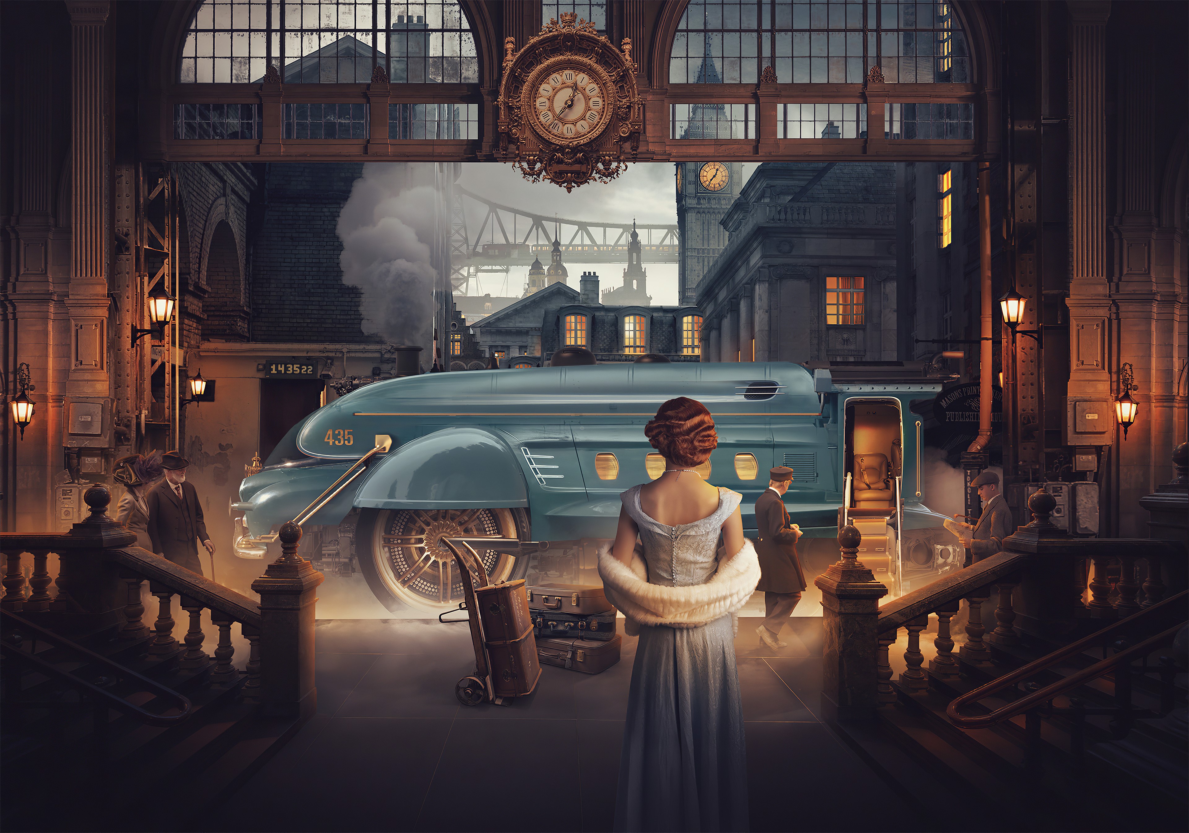 train, artist, artwork, digital art, hd, 4k, behance, HD Wallpaper