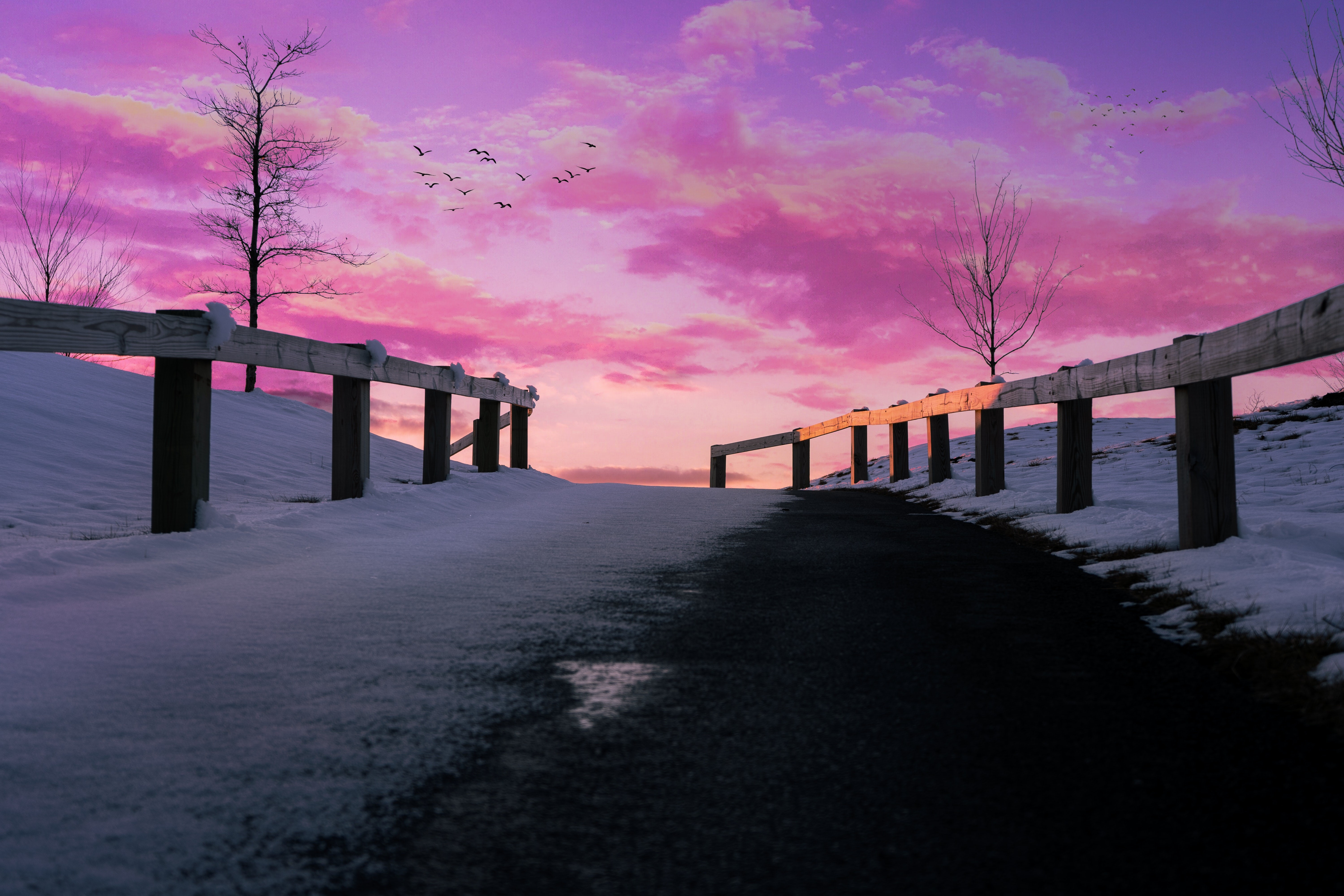sky, pink, nature, hd, 4k, 5k, HD Wallpaper
