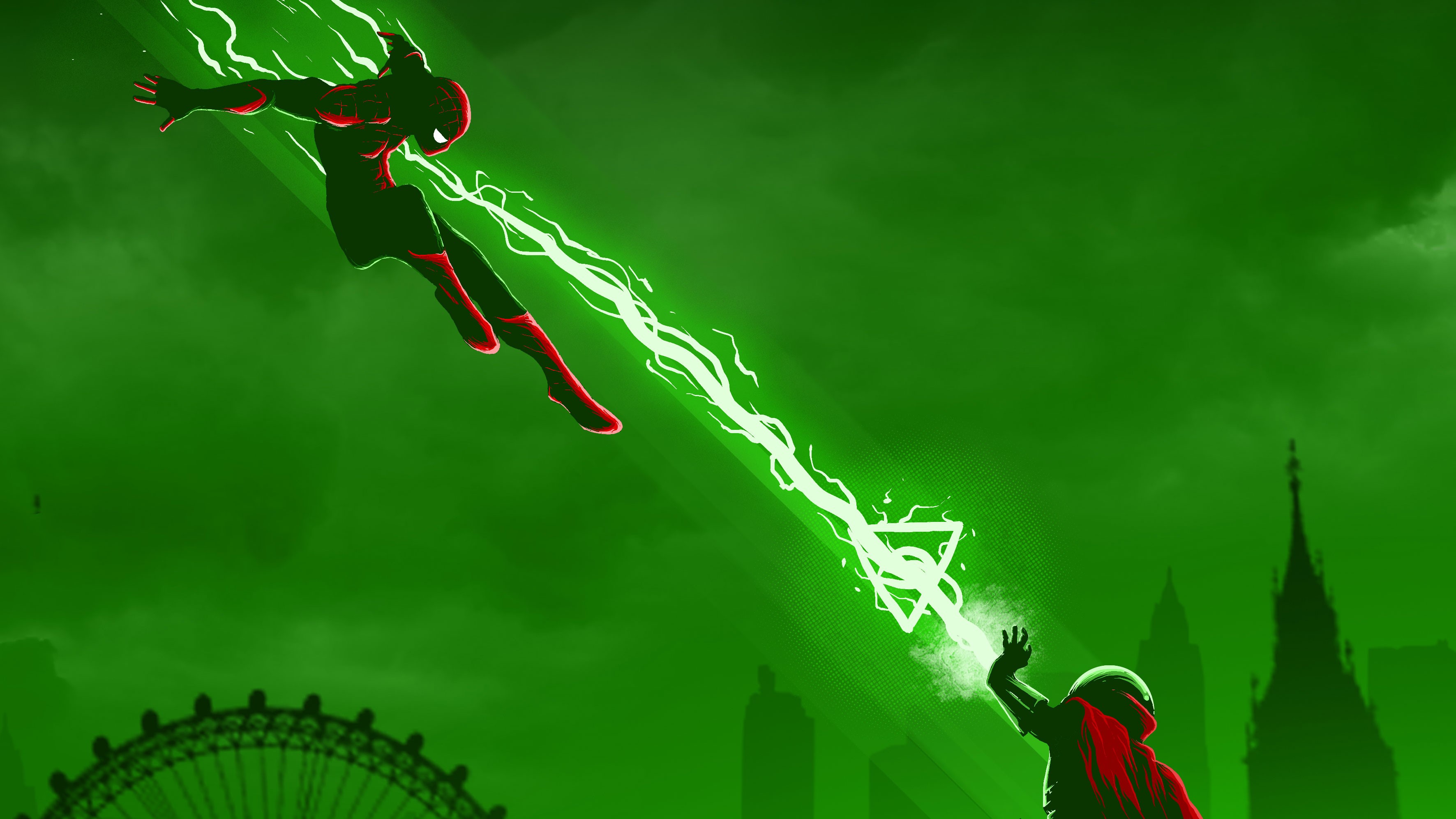 spiderman, mysterio, hd, superheroes, artwork, digital art, 4k, HD Wallpaper