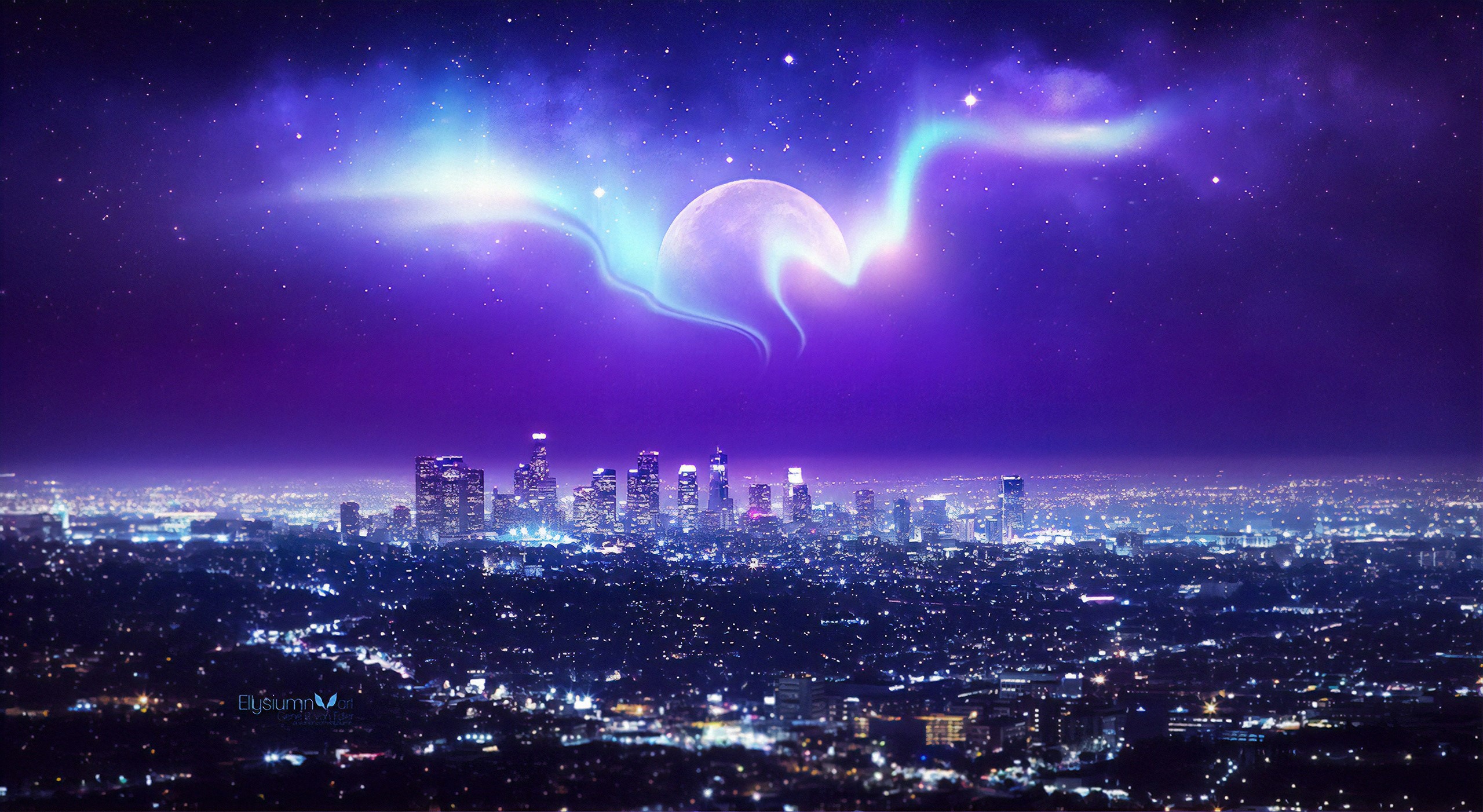 skyline, city, artist, artwork, digital art, hd, deviantart, HD Wallpaper