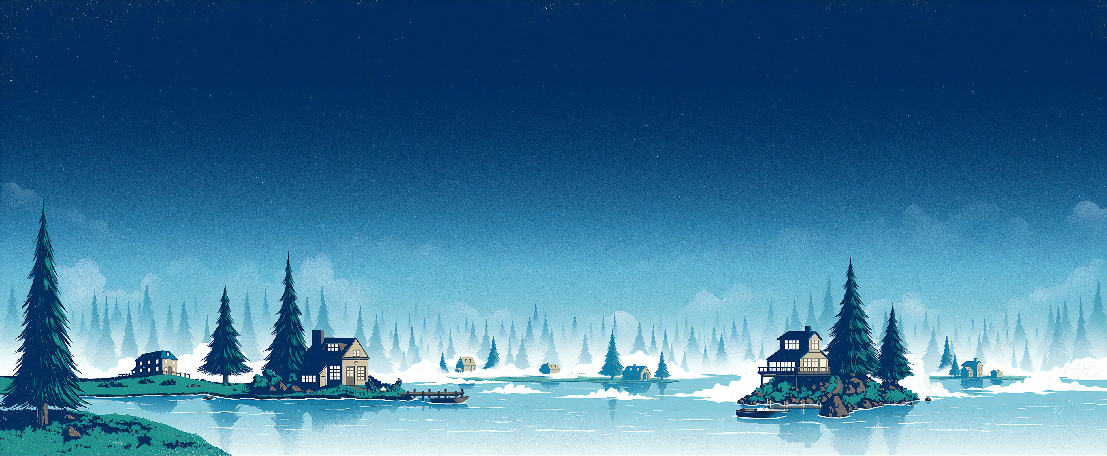 night, landscape, artist, artwork, digital art, hd, 4k, dribbble, HD Wallpaper