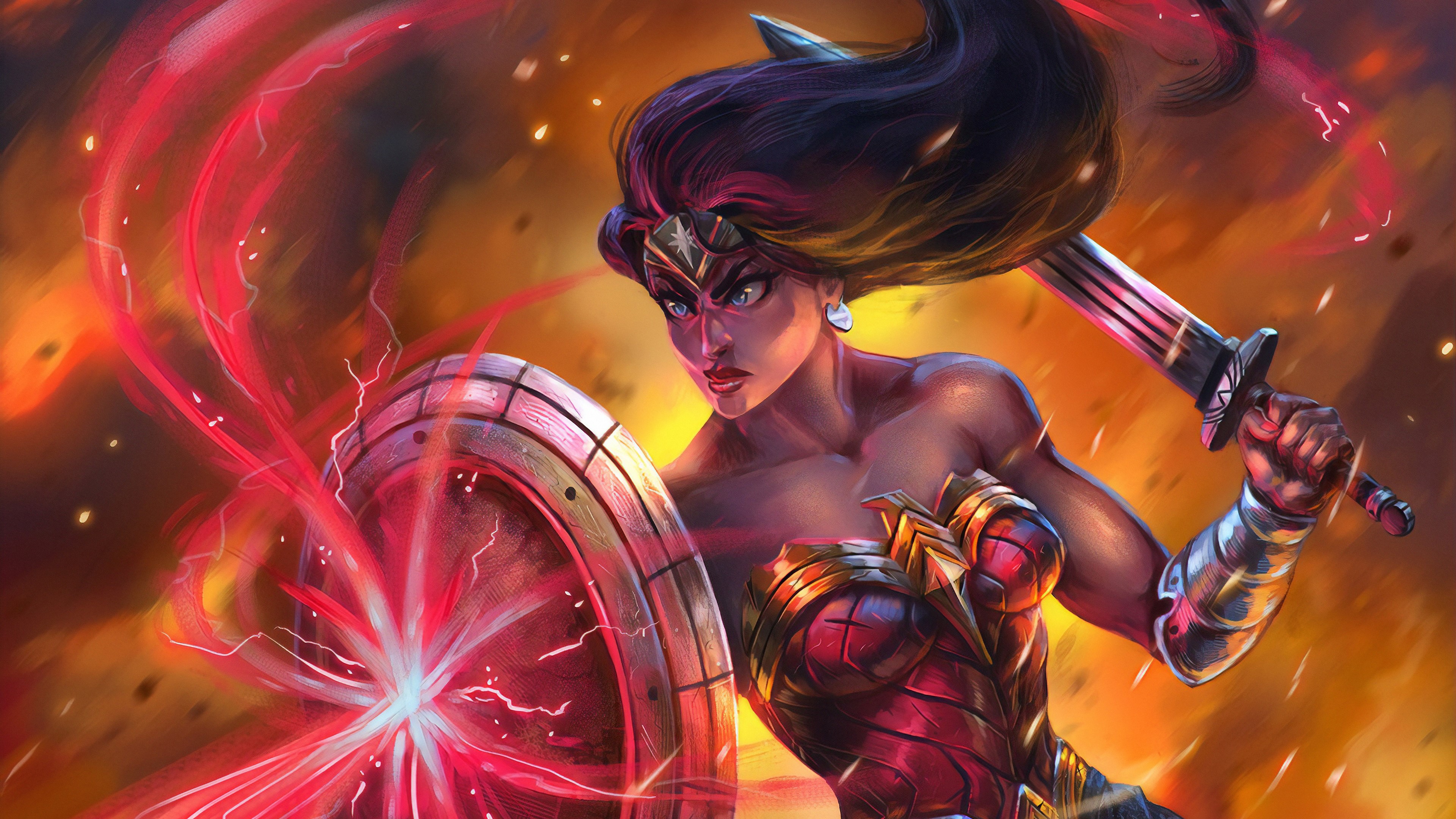 wonder woman, hd, 4k, superheroes, artwork, digital art, artstation, HD Wallpaper