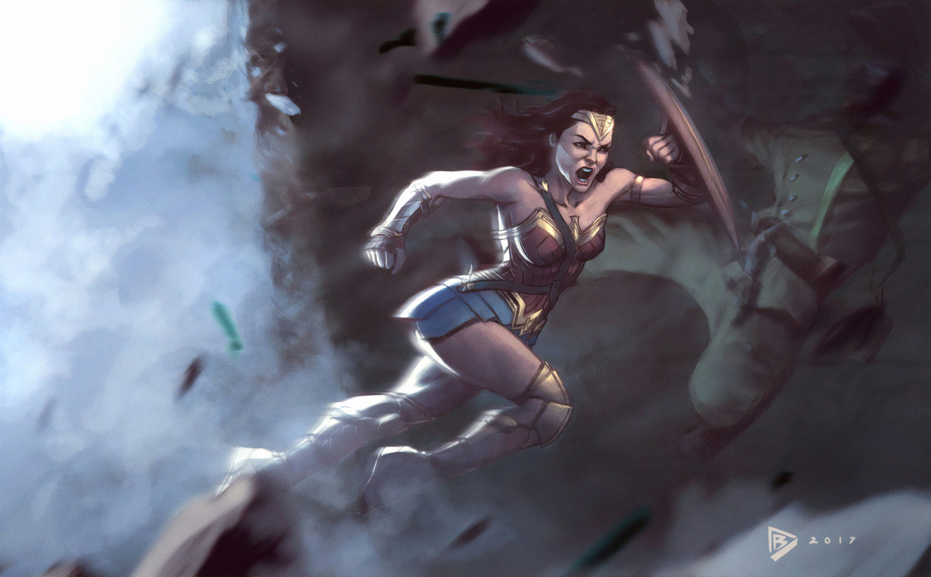 wonder woman, hd, 4k, superheroes, artwork, digital art, HD Wallpaper