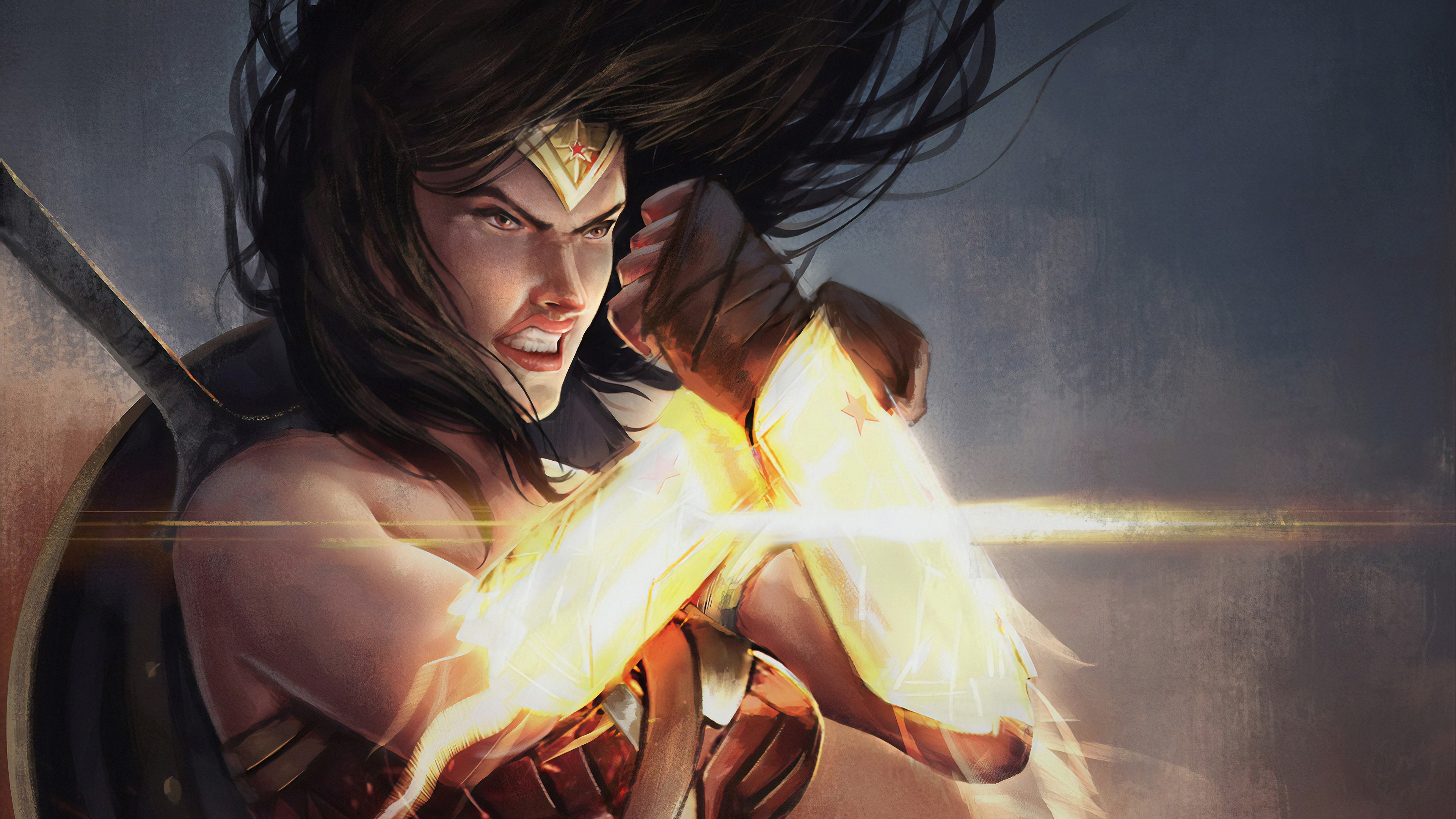 wonder woman, hd, 4k, superheroes, artwork, digital art, HD Wallpaper