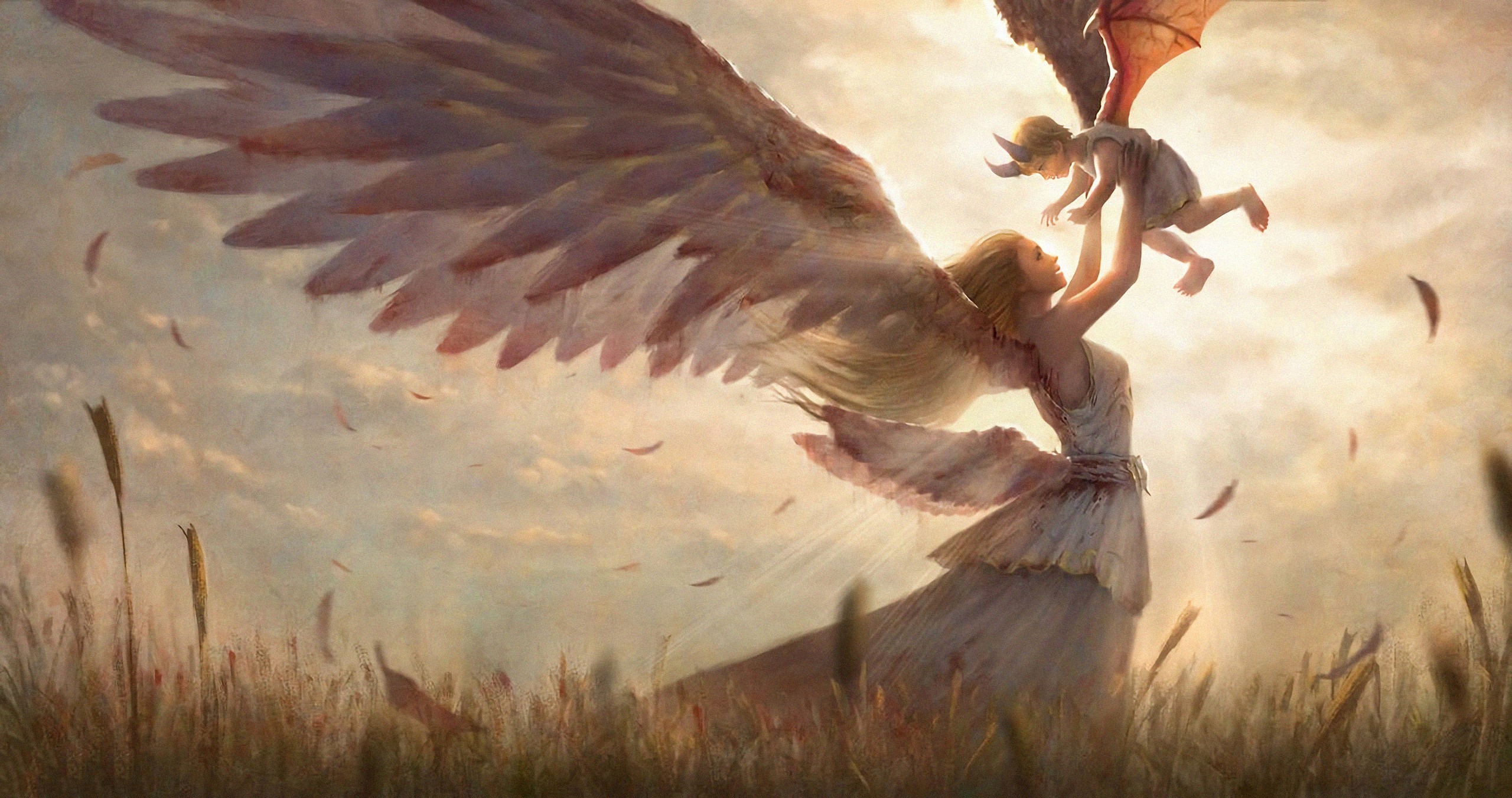 angel, artist, artwork, digital art, hd, deviantart, HD Wallpaper