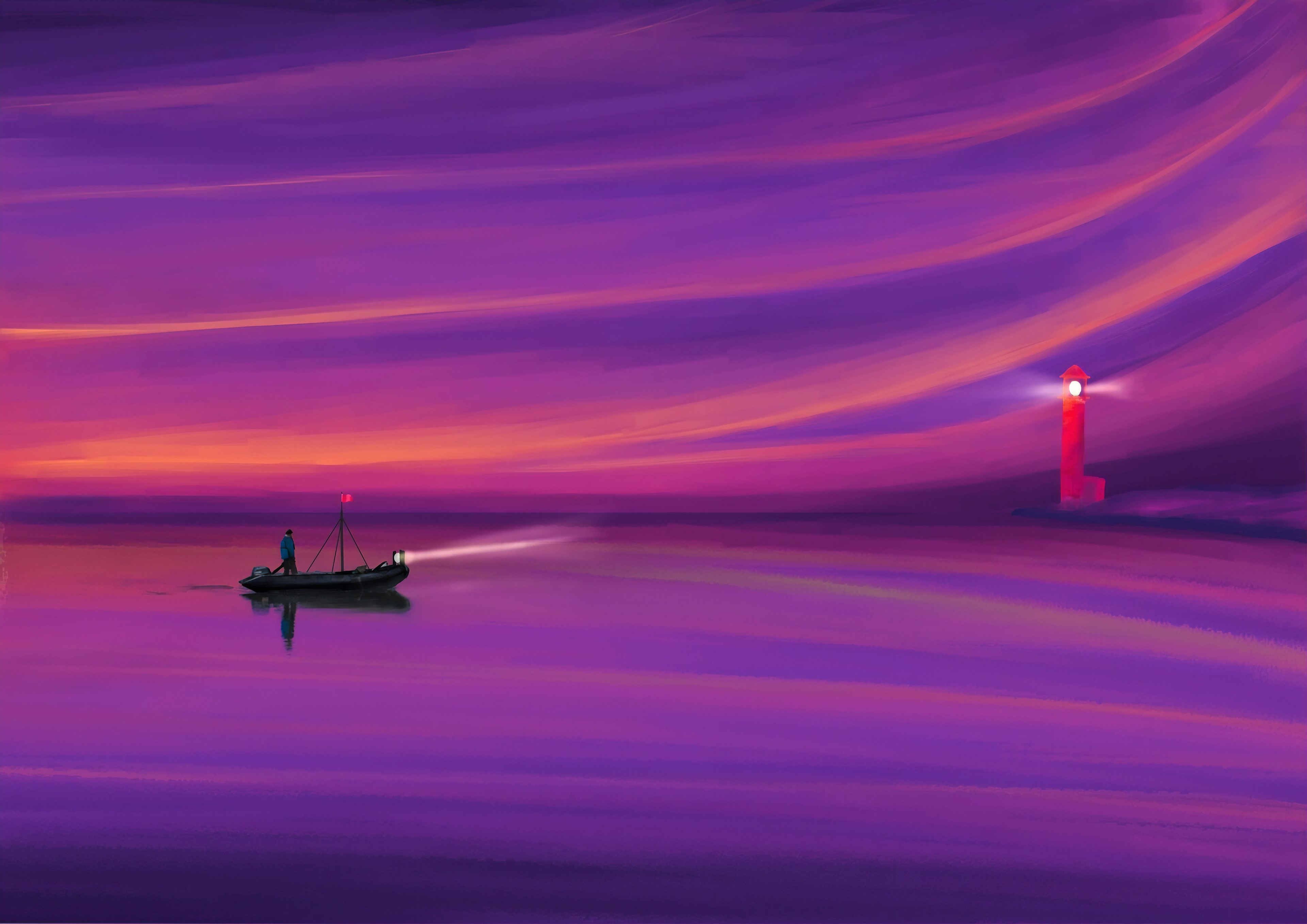 boat, artist, artwork, digital art, hd, artstation, 4k, HD Wallpaper