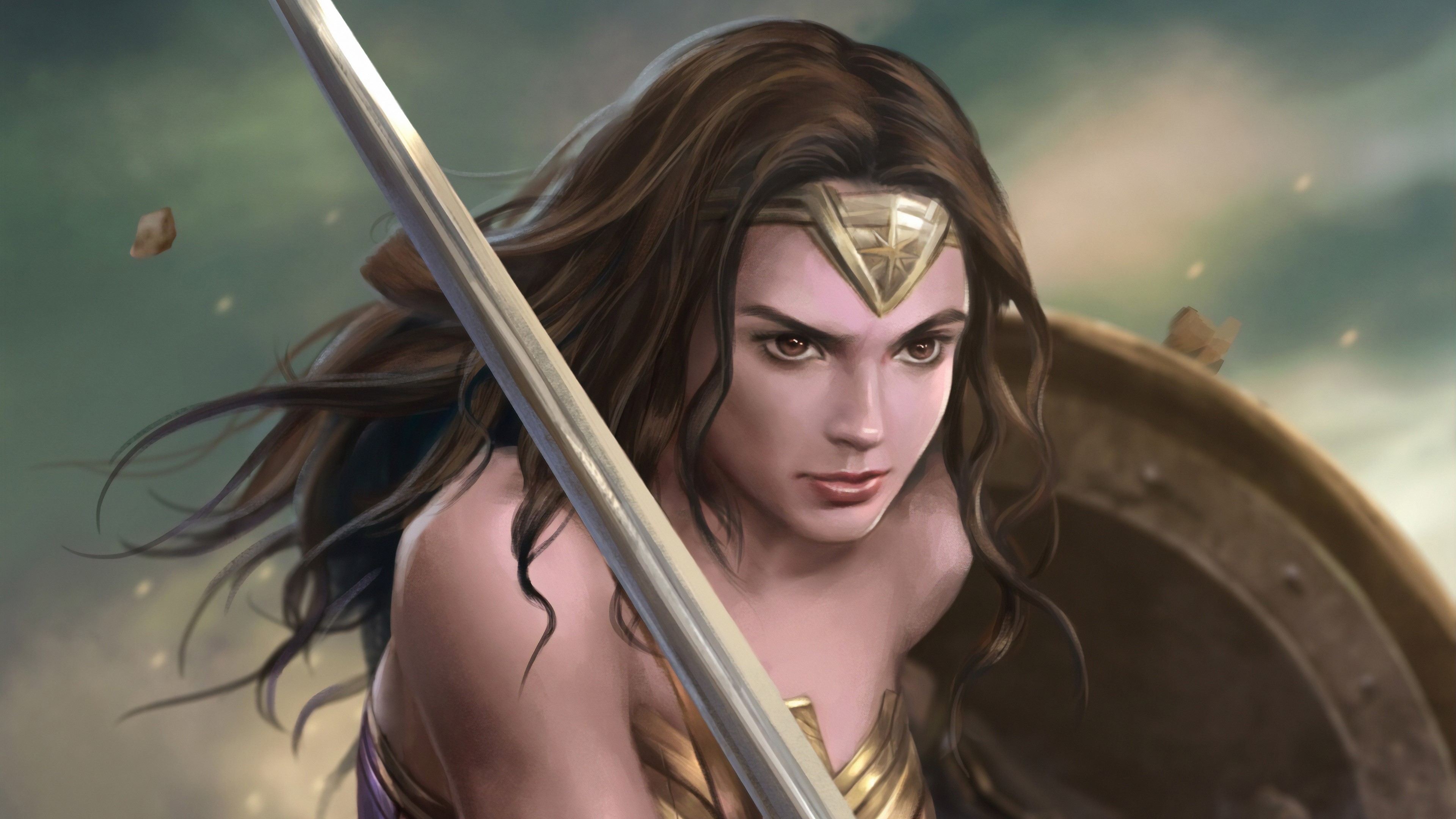 wonder woman, hd, 4k, artwork, digital art, superheroes, artstation, HD Wallpaper