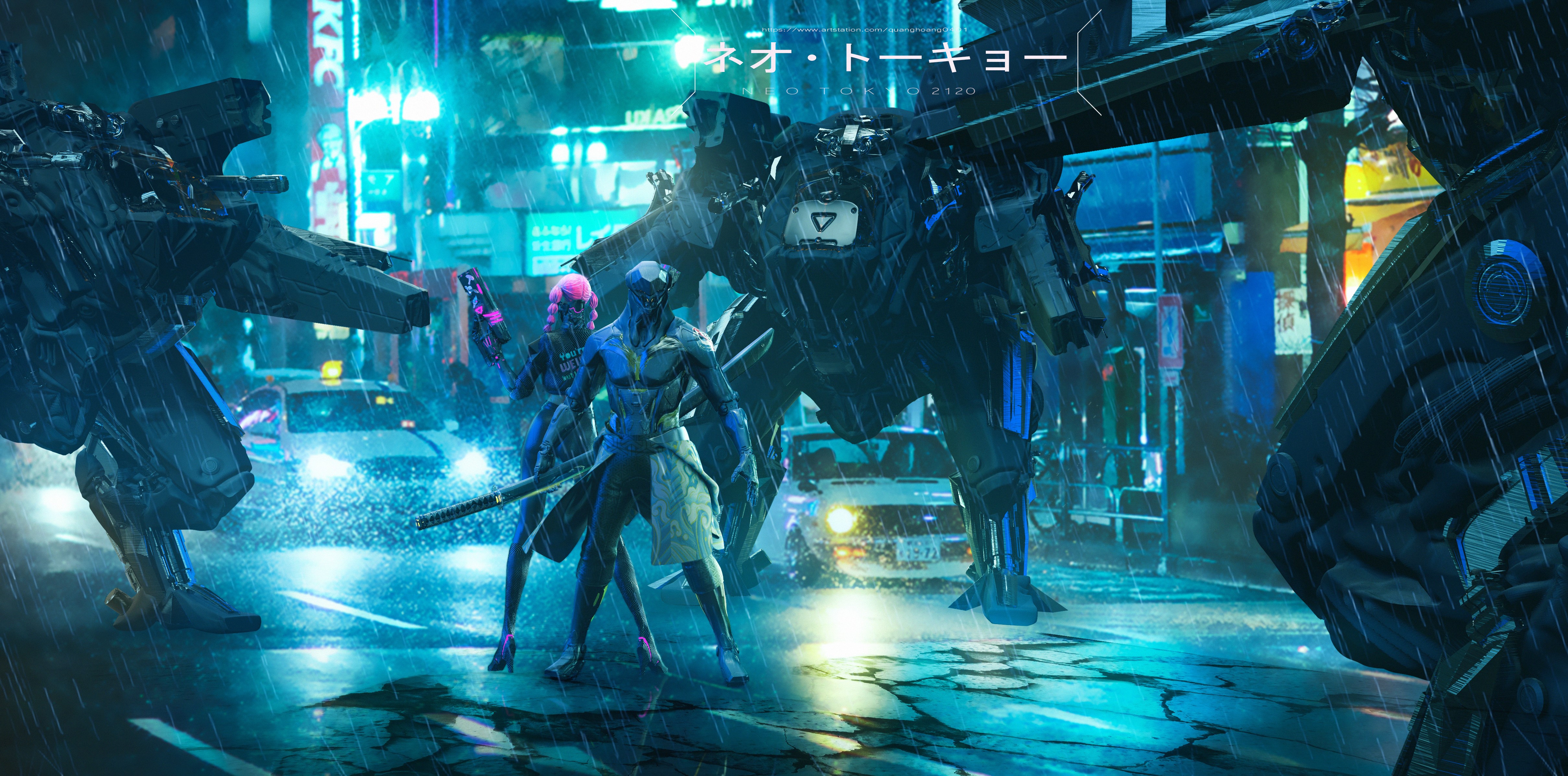 scifi, japan, neon, cyberpunk, artist, artwork, digital art, hd, 4k, 5k, deviantart, HD Wallpaper