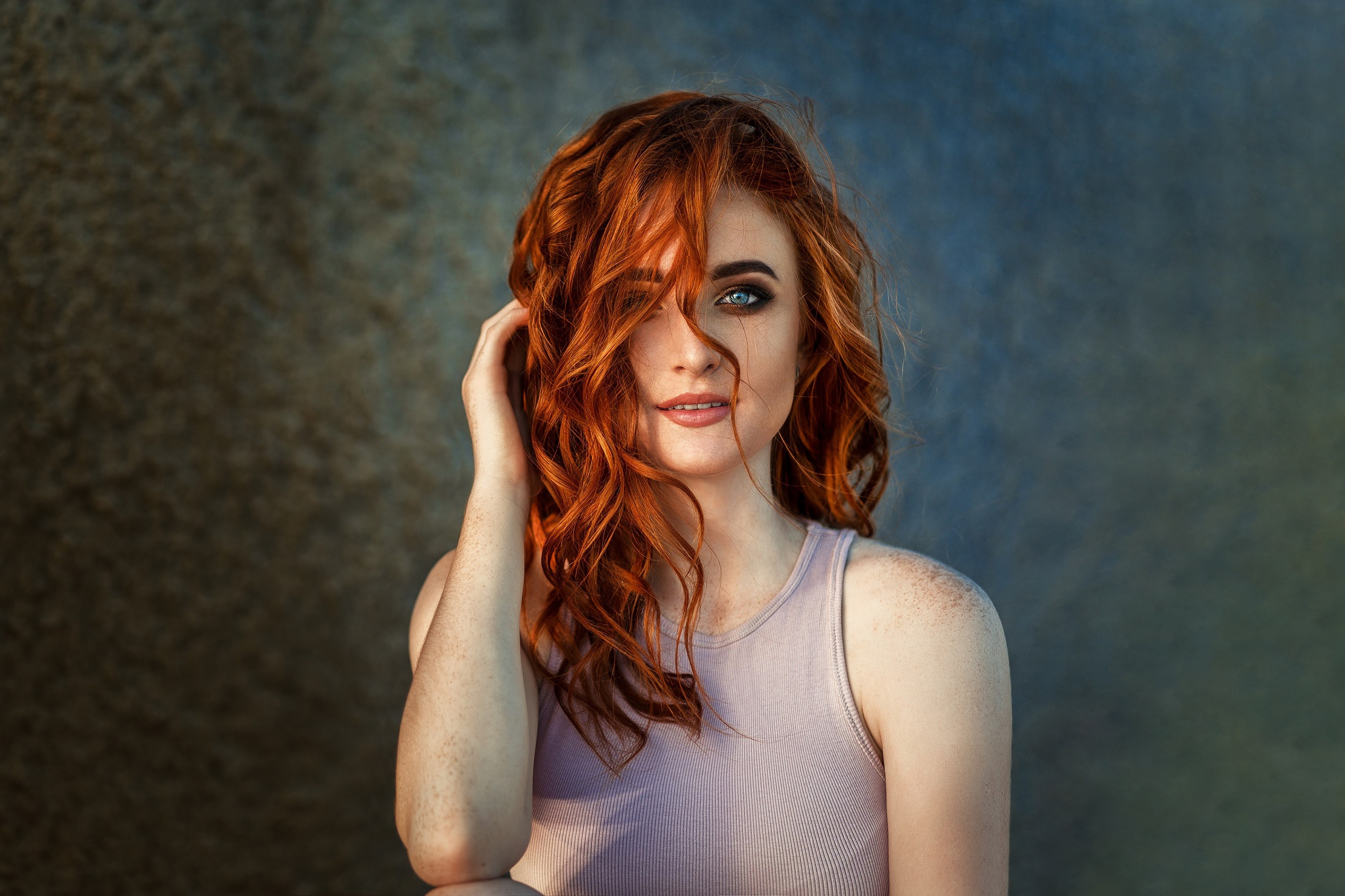 red head, girls, model, hd, 4k, HD Wallpaper