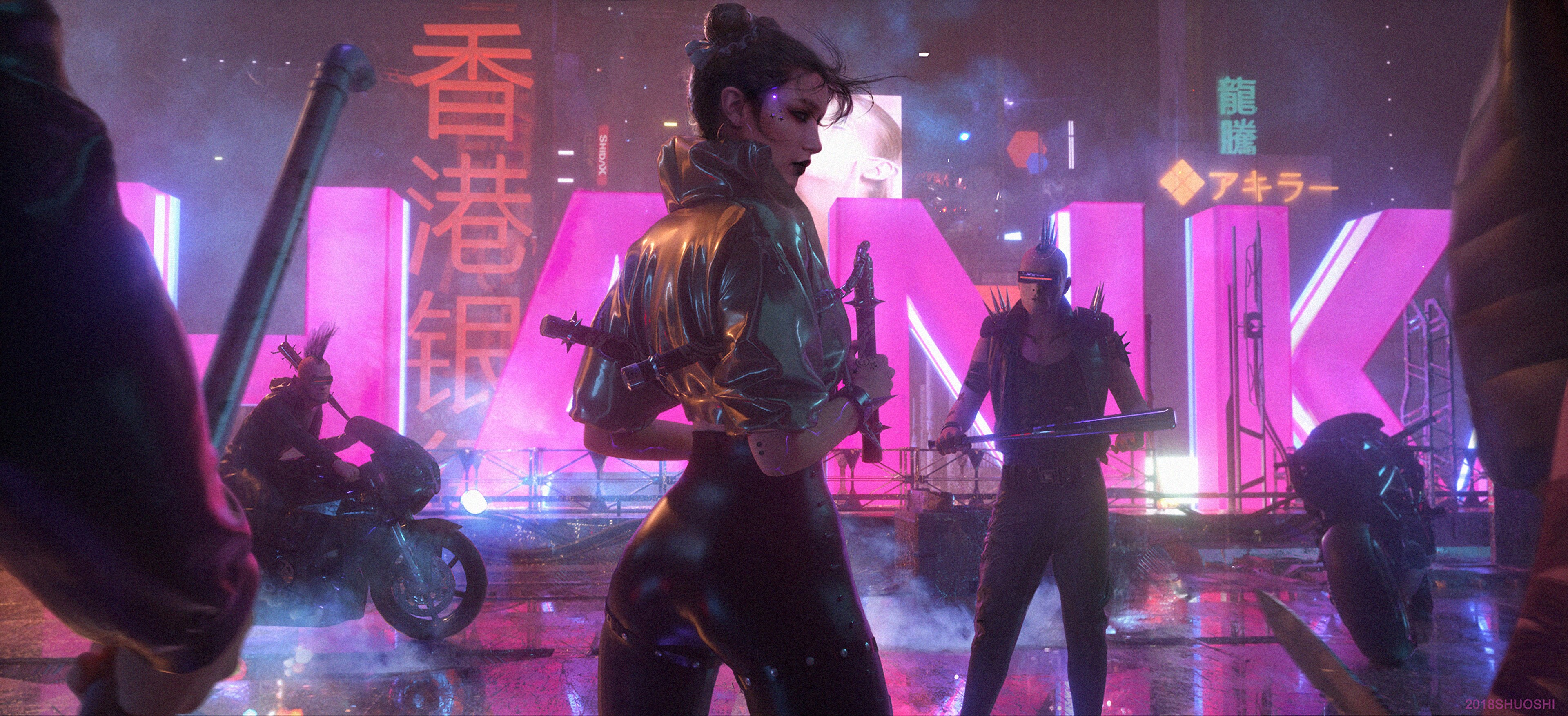 cyberpunk, artist, artwork, digital art, hd, 4k, artstation, HD Wallpaper
